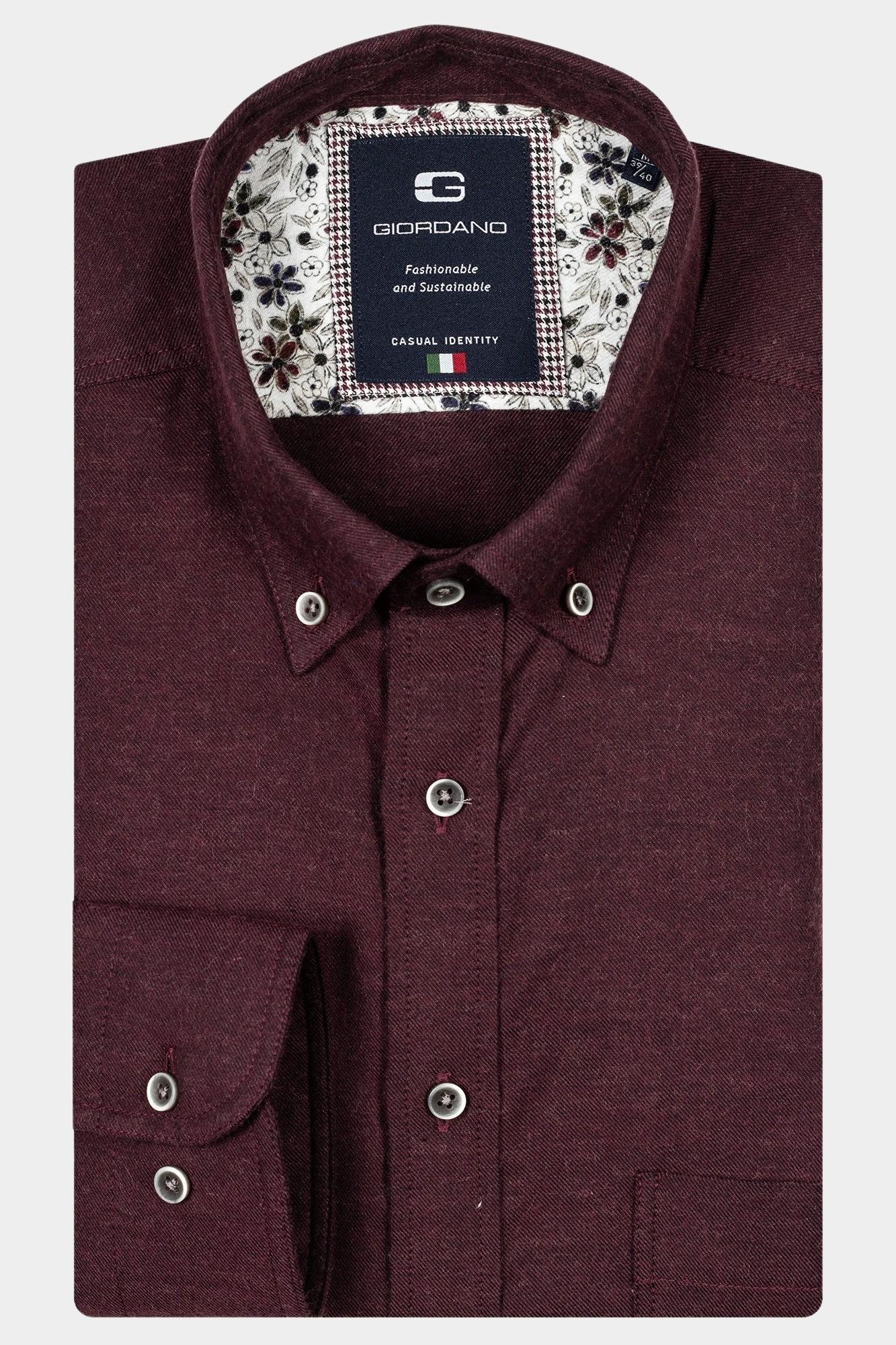 Giordano Casual hemd lange mouw Rood Brando, LS Button Down  Two-T 427001/30