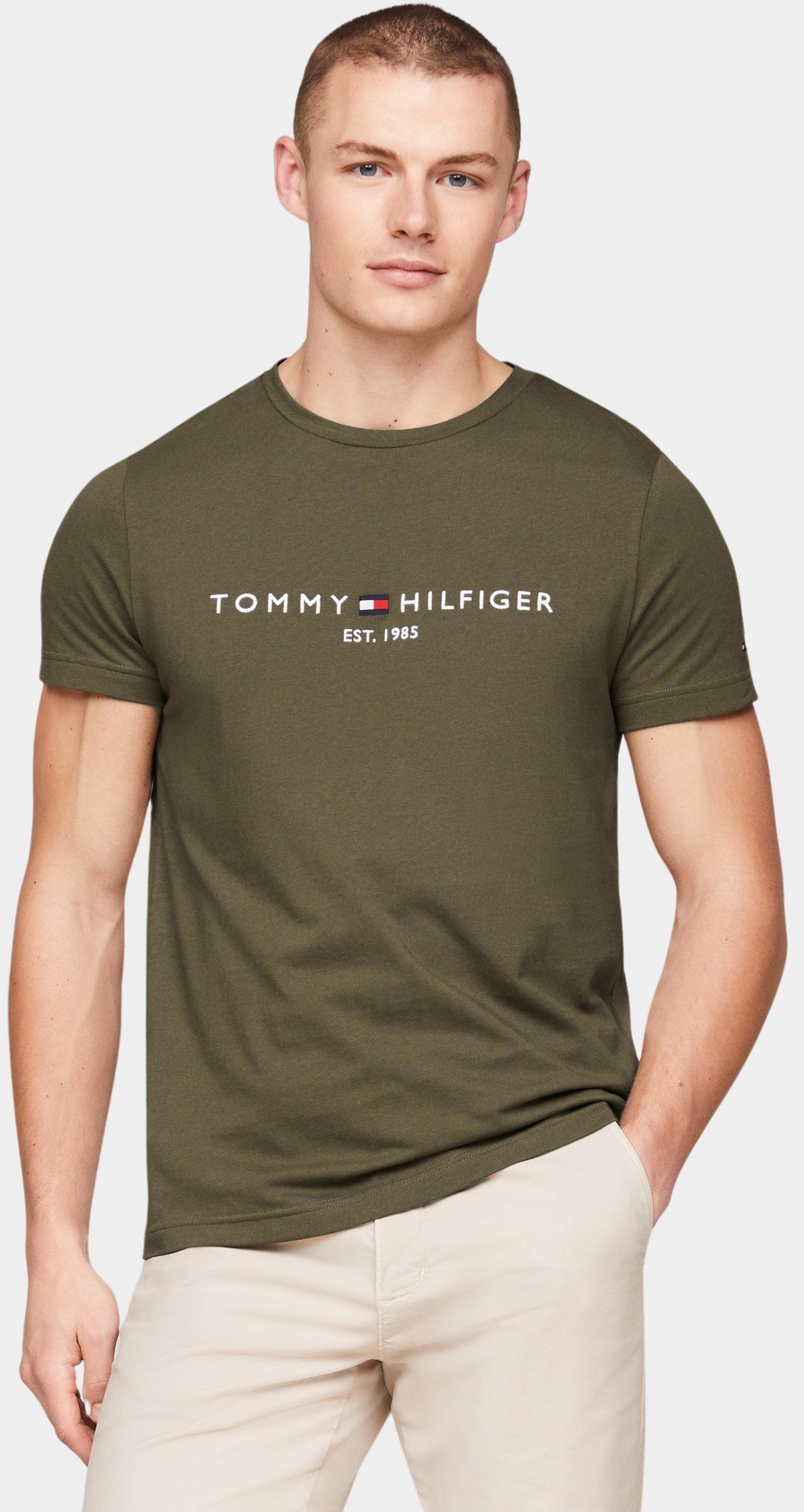 Tommy Hilfiger T-shirt korte mouw Groen Tommy Logo Tee MW0MW11797/RBN