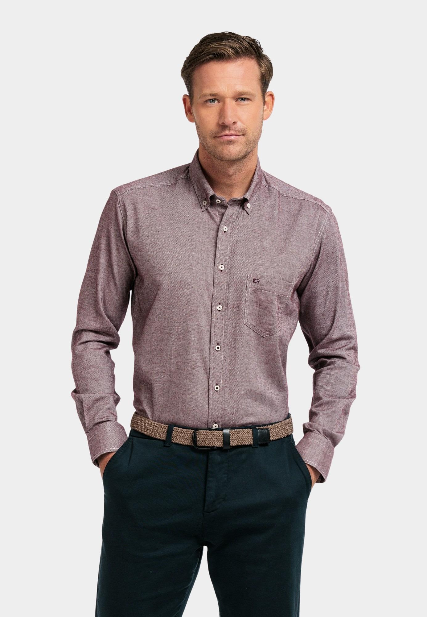 Giordano Casual hemd lange mouw Rood Brando, LS Button Down  Two-T 427004/30