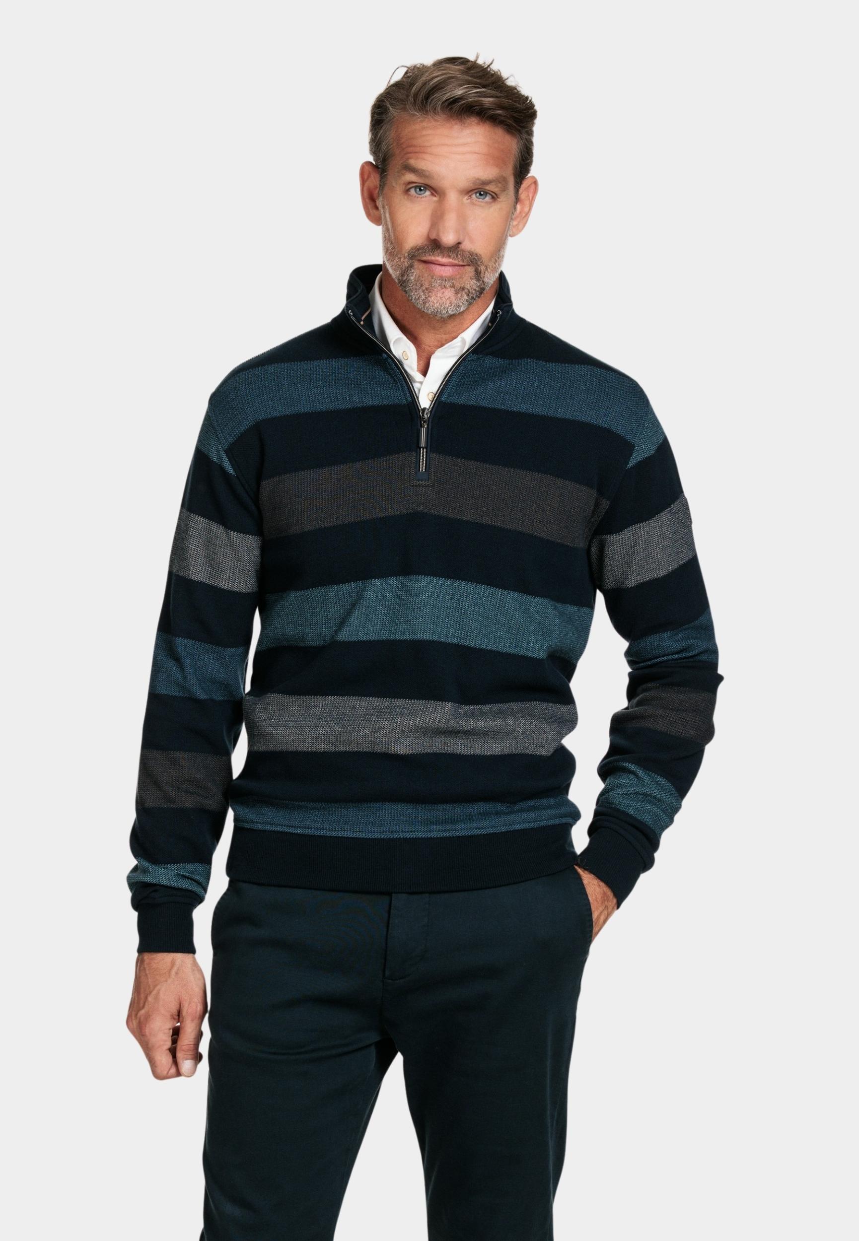 Baileys Half Zip Blauw Sweatshirt 1/2 zip  Jacquard 323197/65