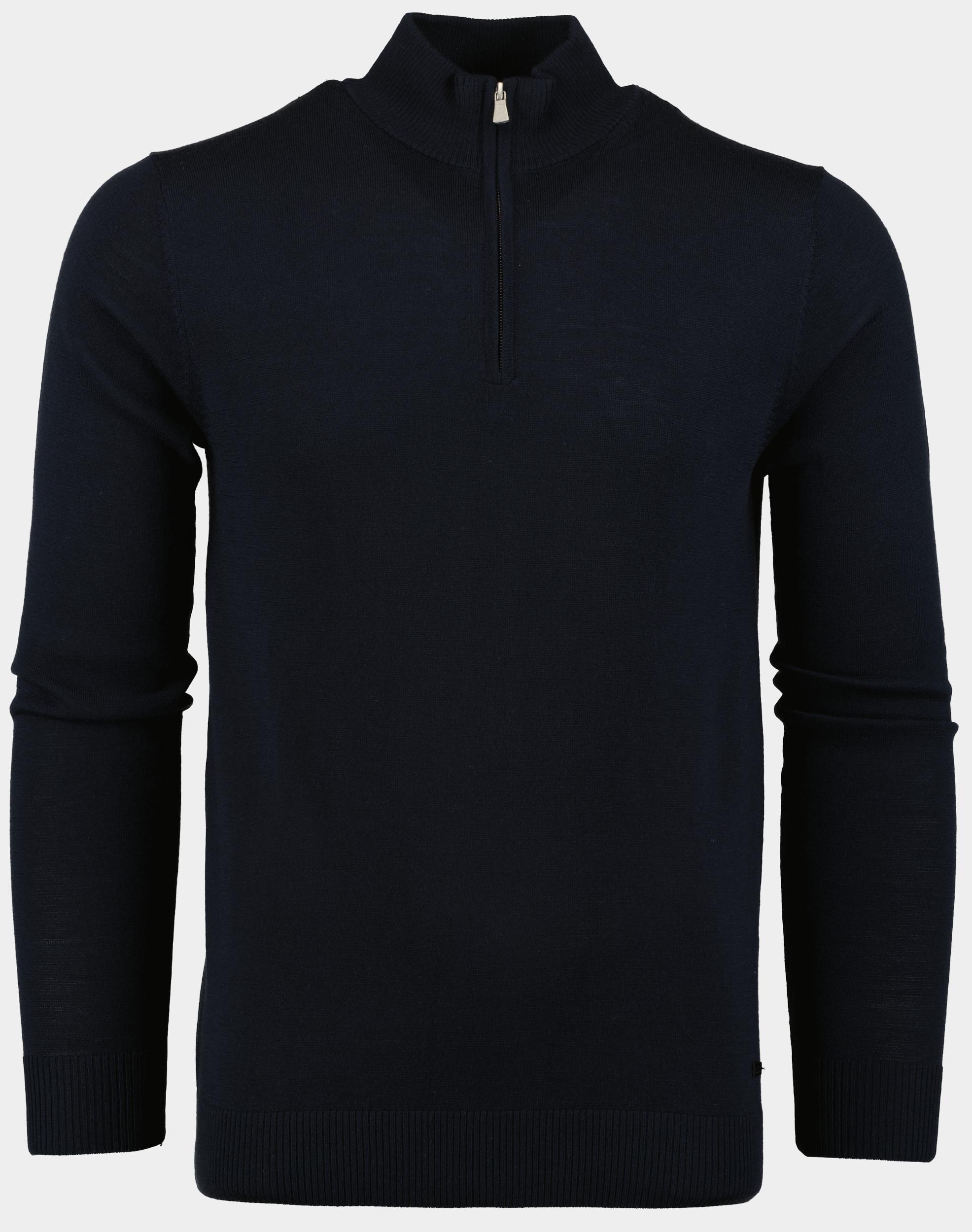 Born With Appetite Pullover Blauw Lux Halfzip Pullover 24305LU15/290 navy