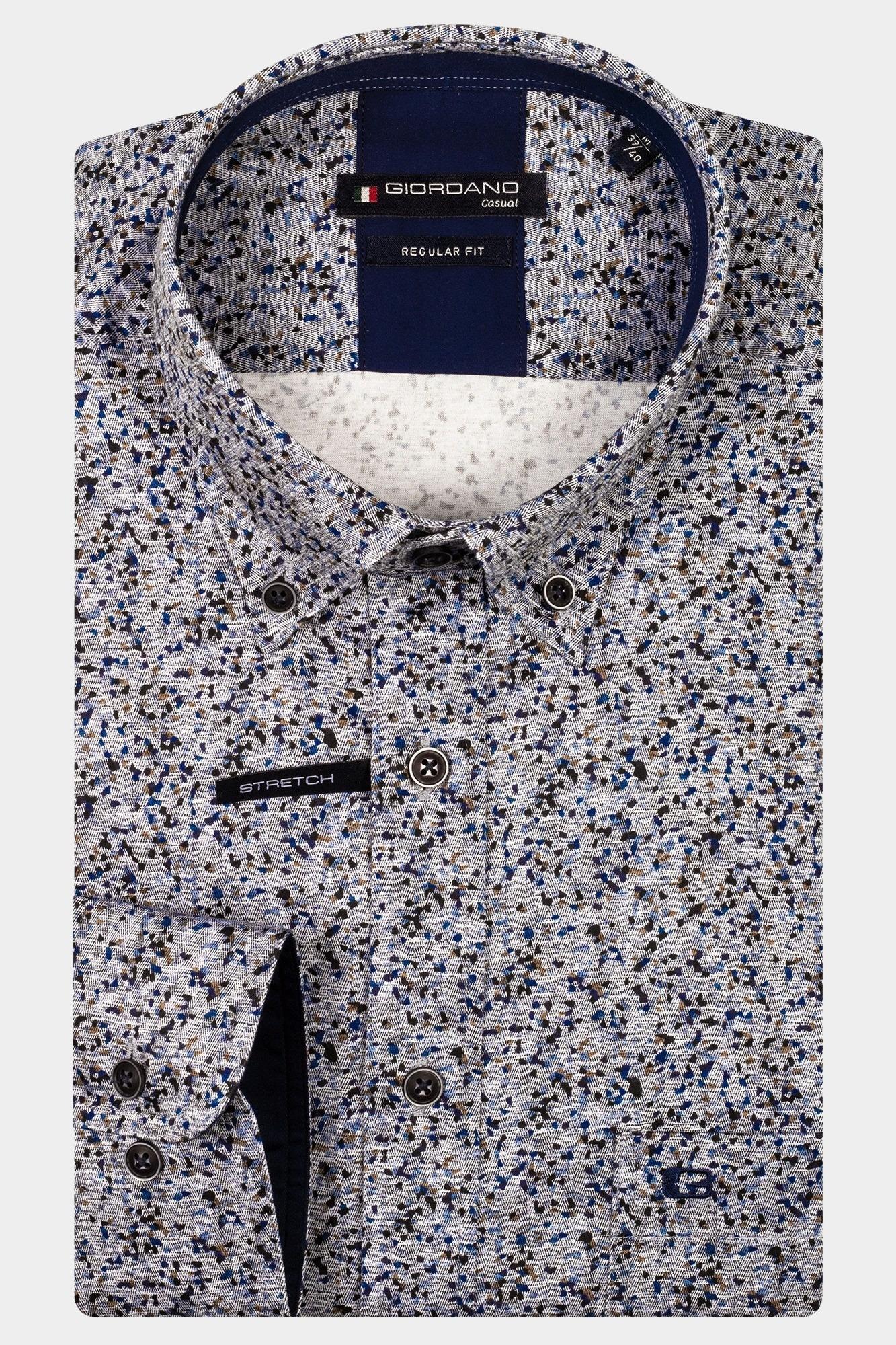 Giordano Casual hemd lange mouw Blauw Ivy 427041/60