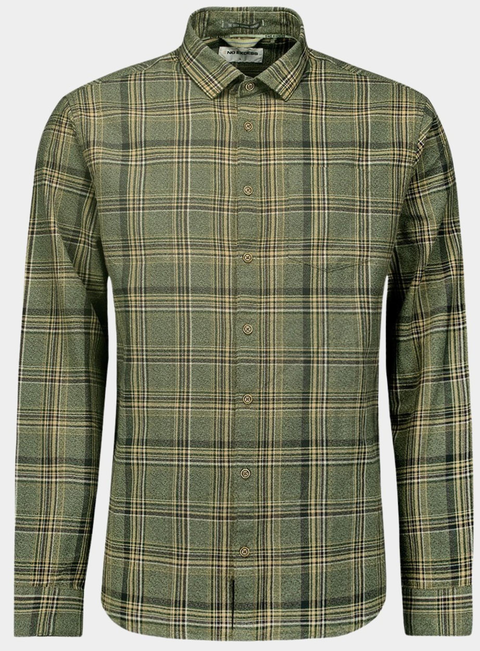 No Excess Casual hemd lange mouw Groen Shirt Check 25450834/052