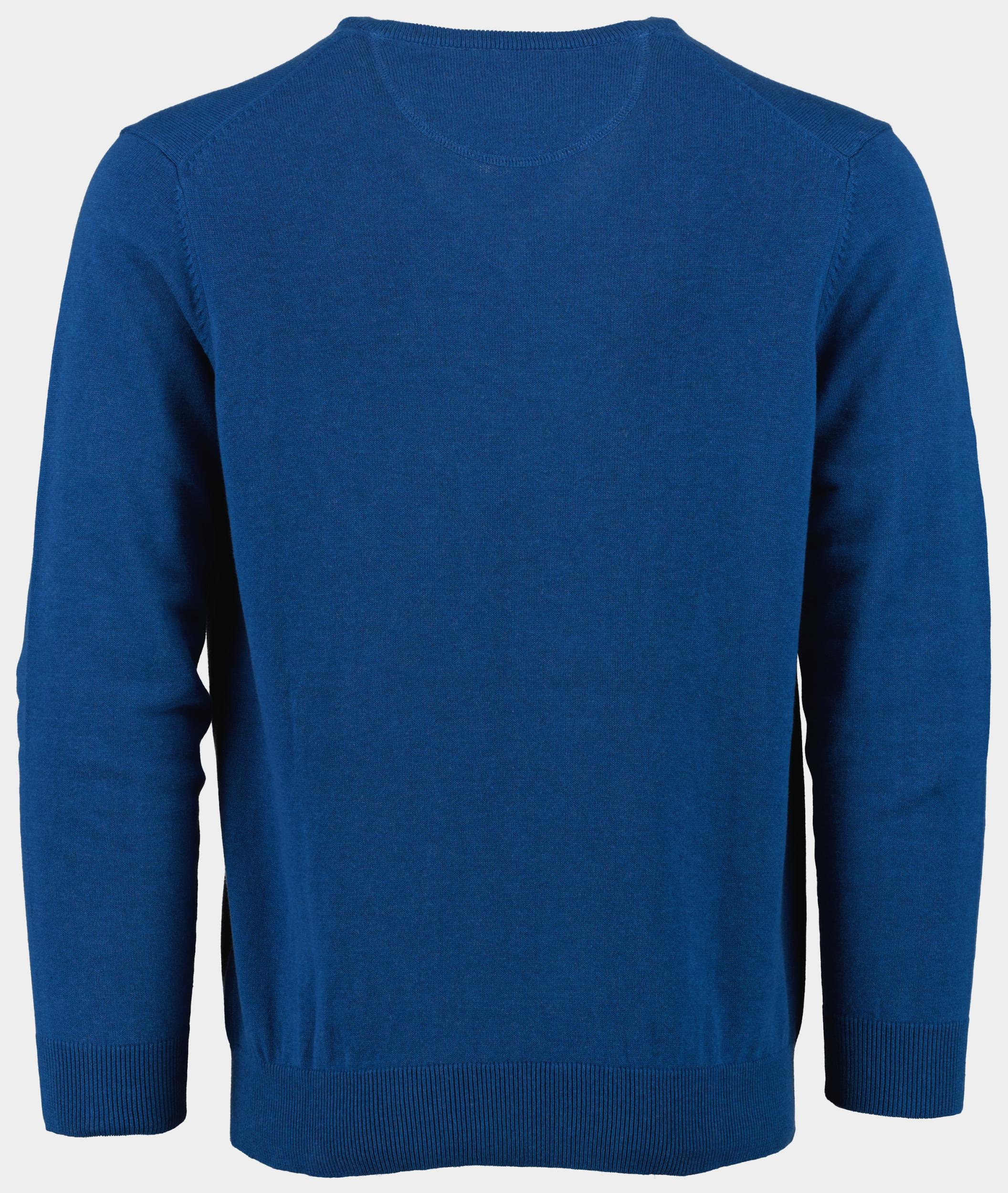 Bos Pullover Blauw Katoenen V-hals 428100CCT/685