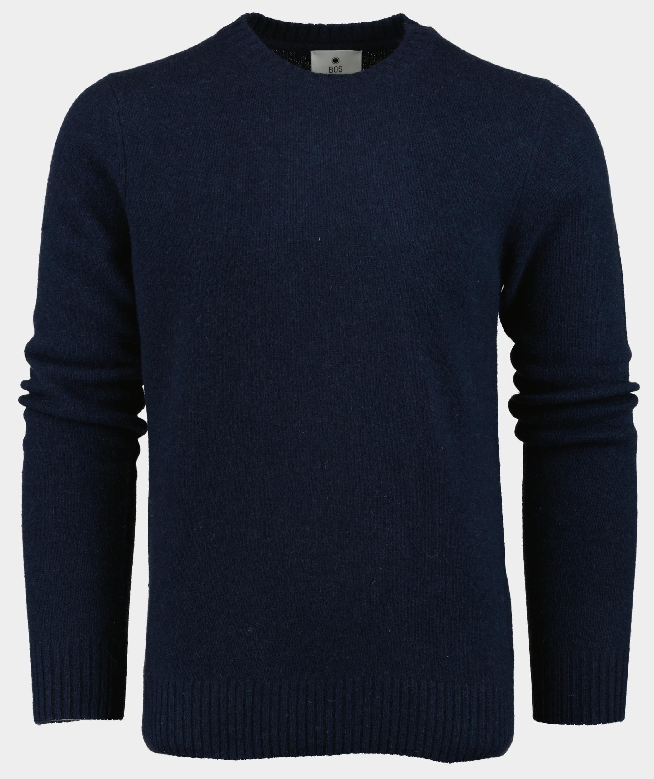 Bos Pullover Blauw Lambswool O-neck 1150224/303