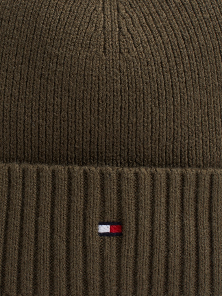 Tommy Hilfiger Muts Groen TH Flag Pima Cotton Beanie AM0AM12796/RBN