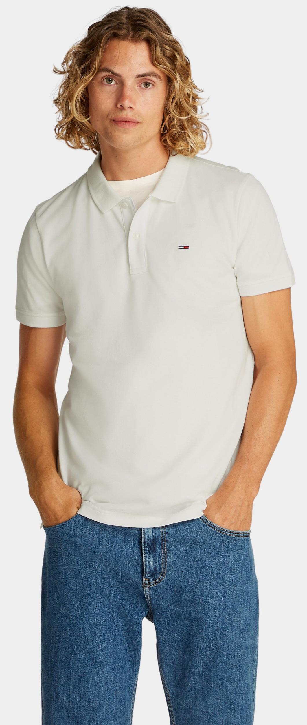 Tommy Jeans Polo korte mouw Wit TJM SLIM PLACKET POLO EXT DM0DM20676/YBL