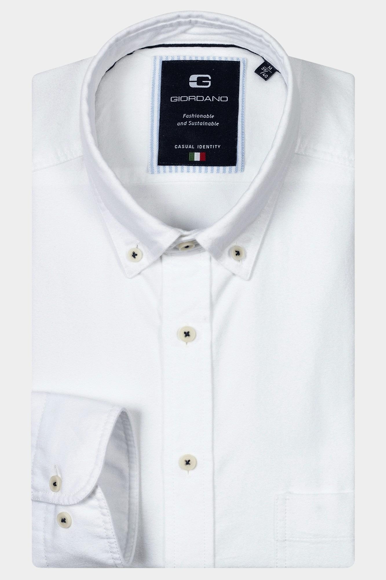 Giordano Casual hemd lange mouw Wit Brando, LS Button Down Classi 427002/10