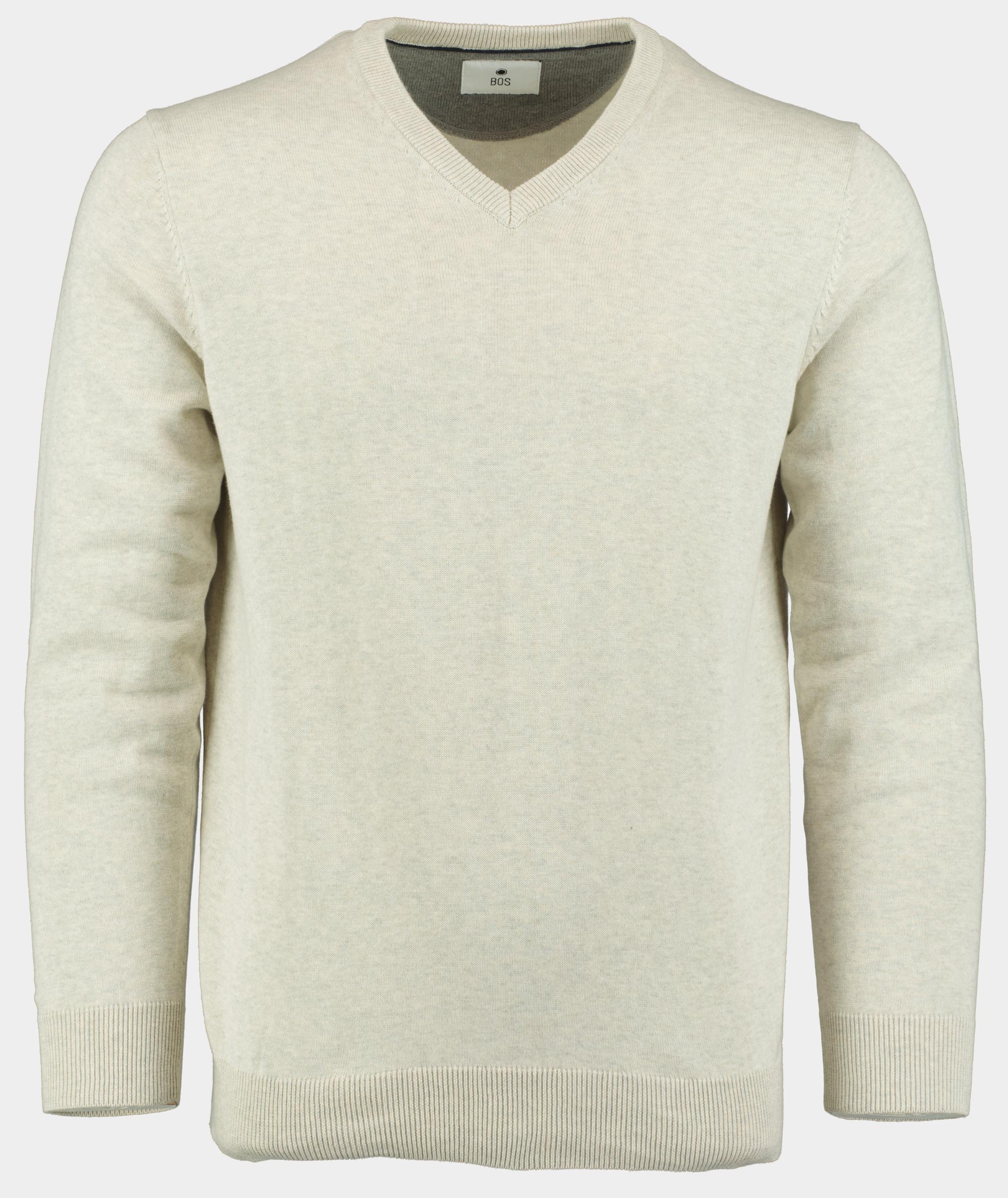 Bos Pullover Beige Katoenen V-hals 428100CCT/815