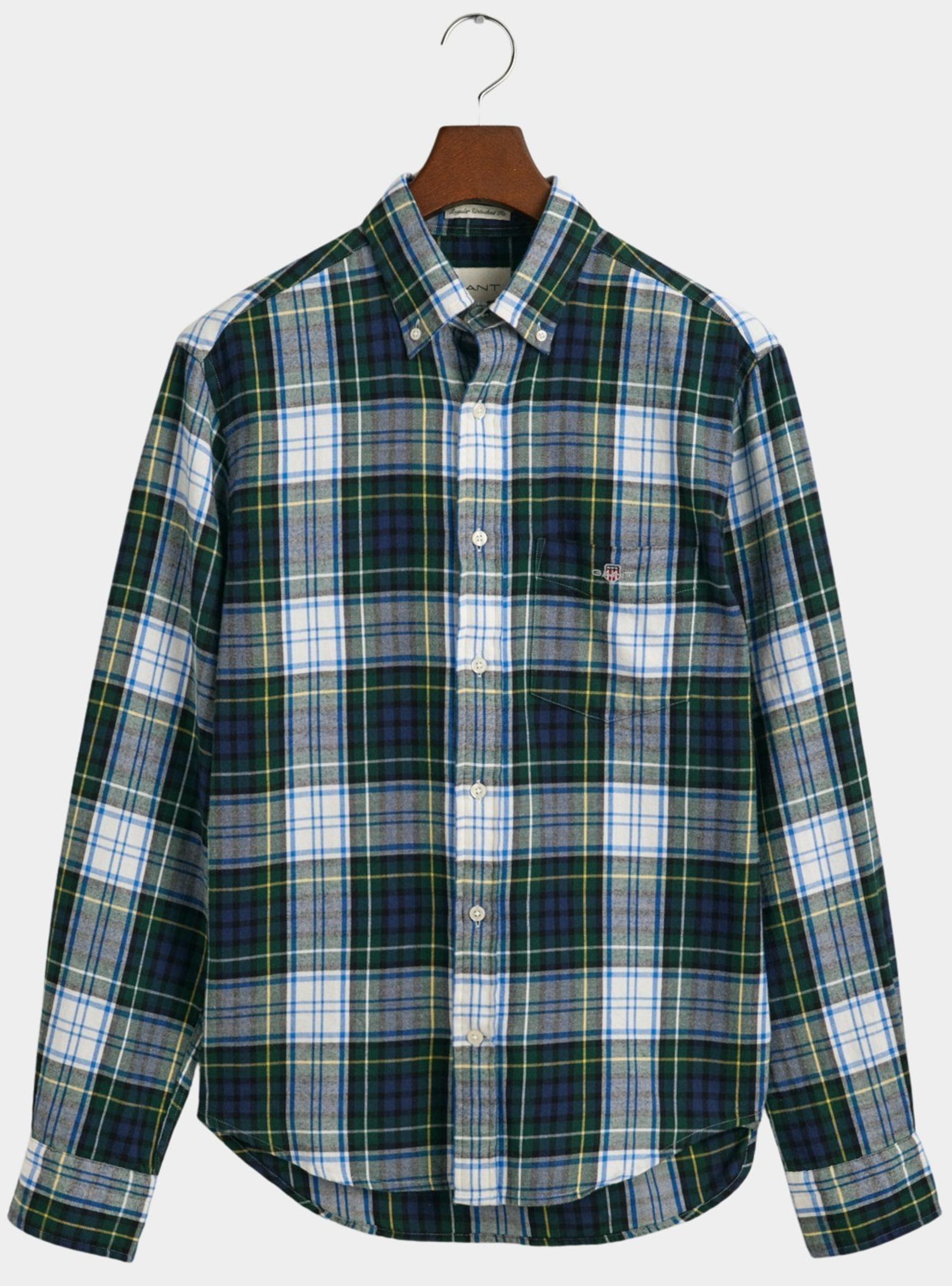 Gant Casual hemd lange mouw Groen REG FLANNEL CHECK SHIRT 3250001/374