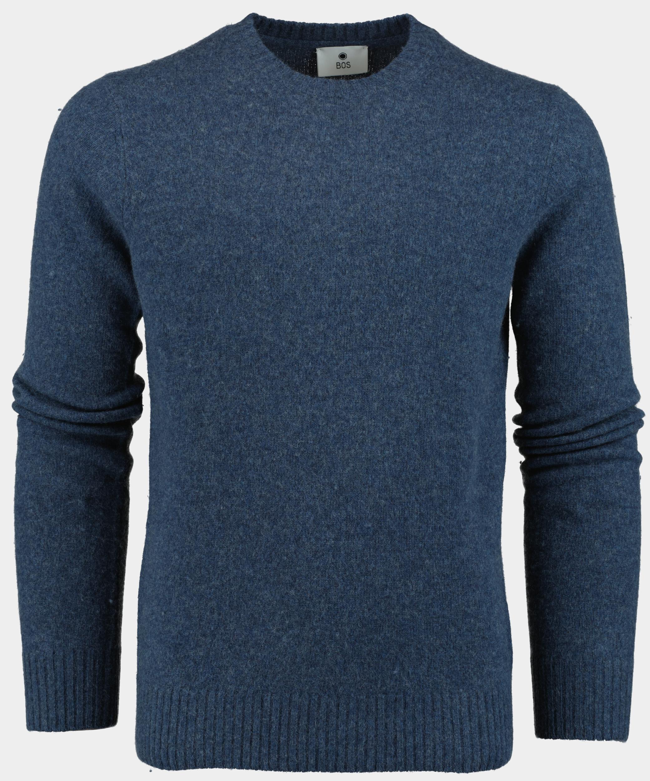 Bos Pullover Blauw Lambswool O-neck 1150224/304