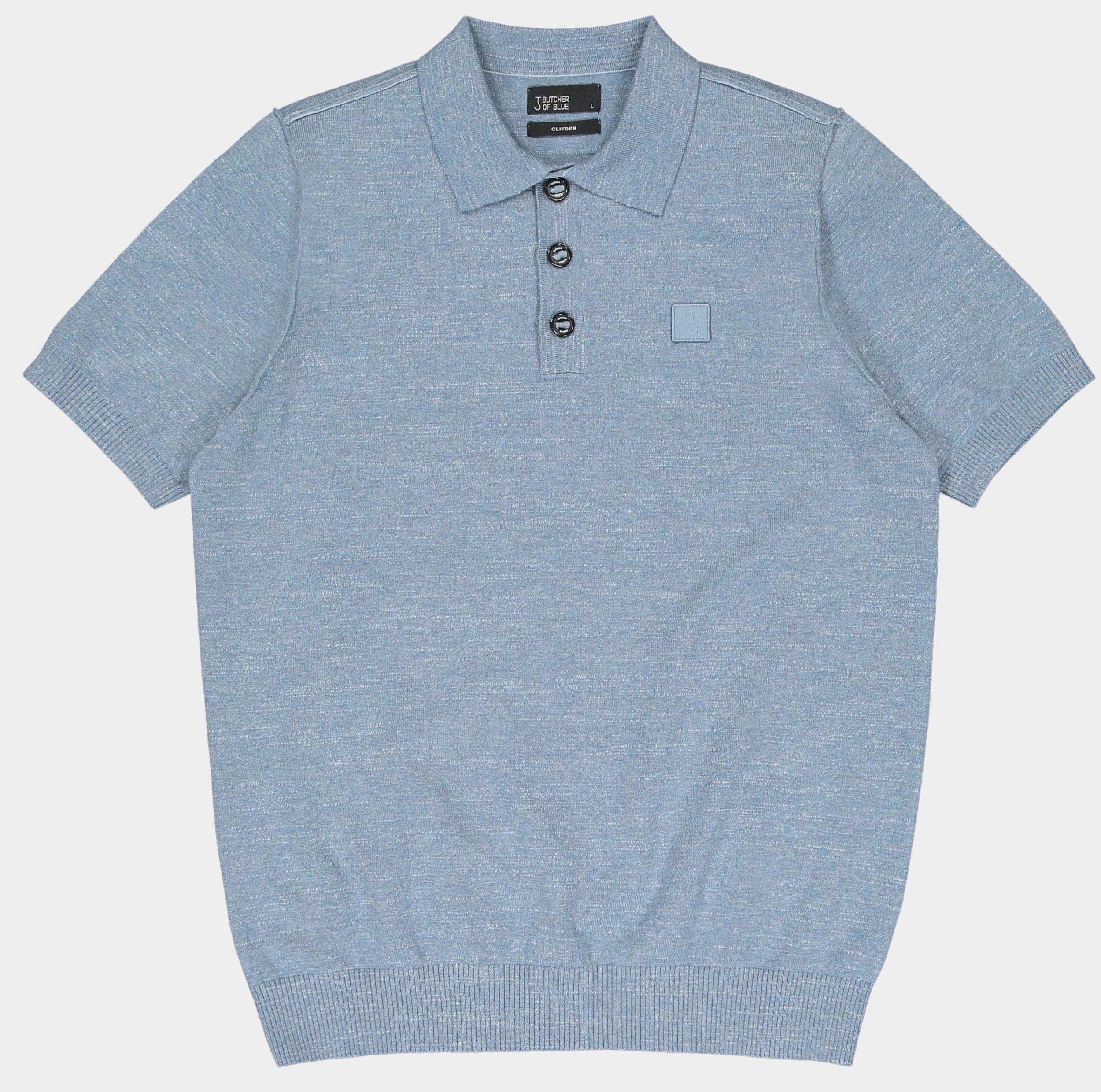 Butcher of Blue Polo korte mouw Blauw Lt Clifden Polo M2416003/836