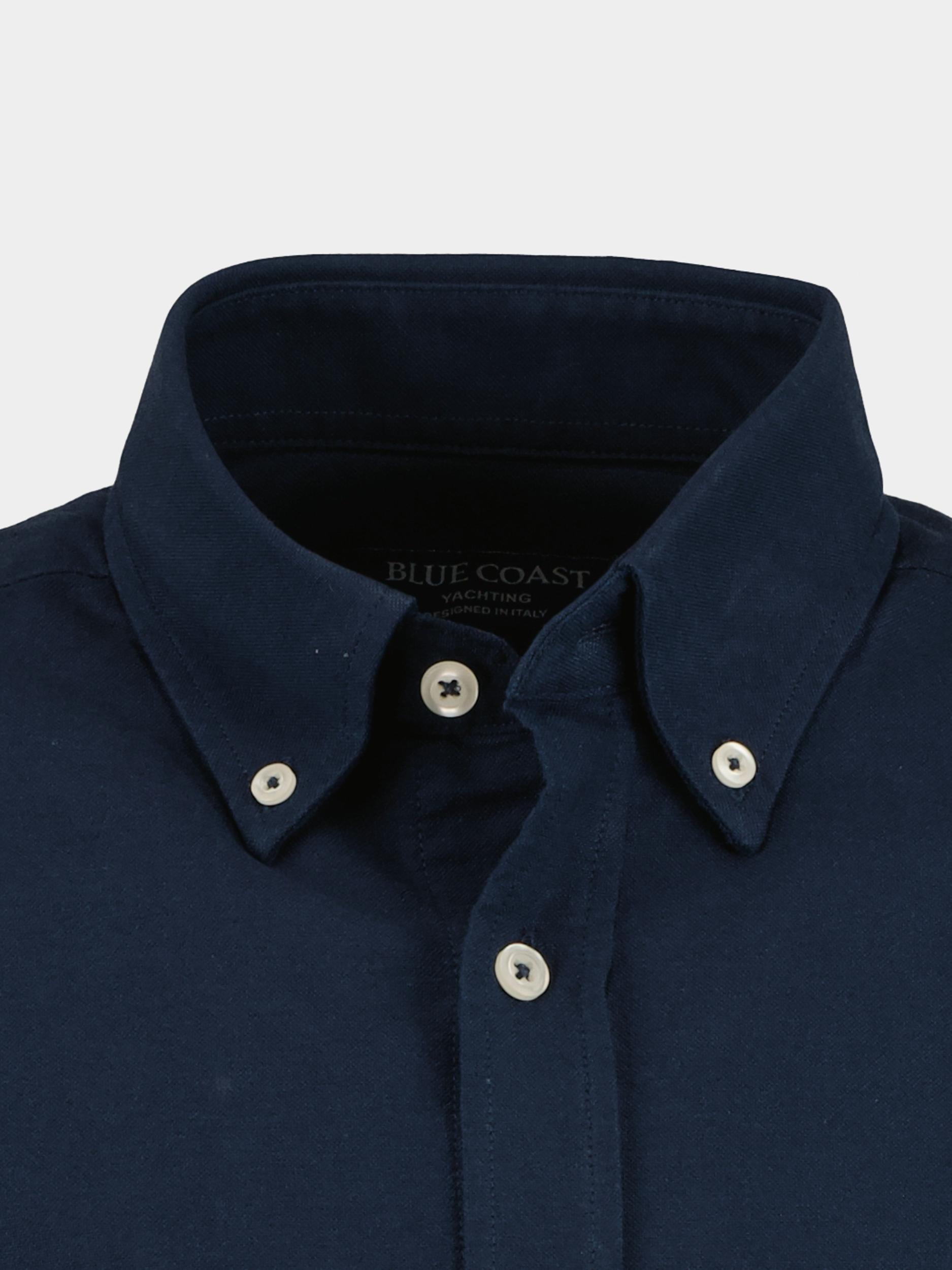 Blue Coast Casual hemd lange mouw Blauw Camisa Oxford liso 111/000018