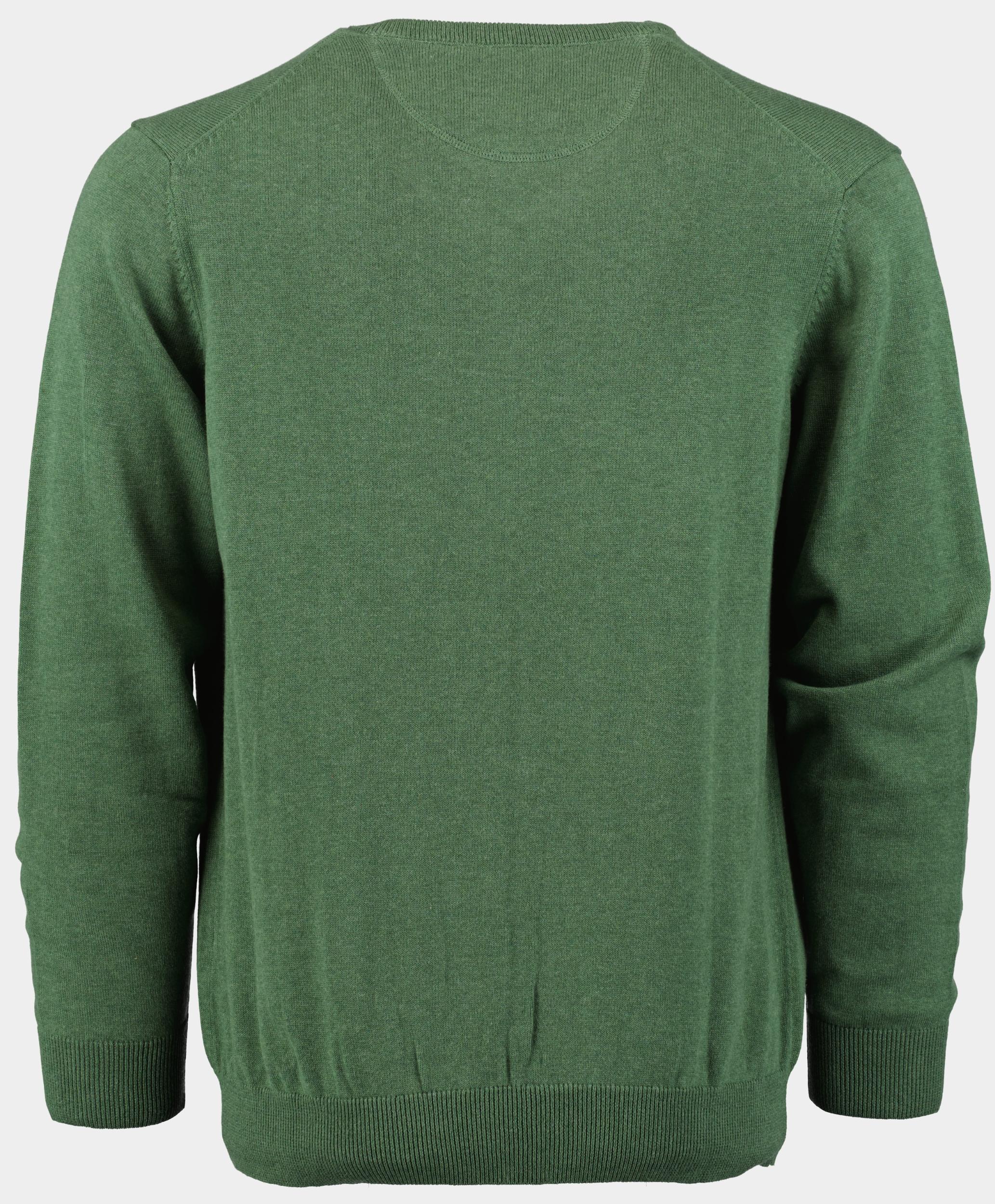 Bos Pullover Groen Katoenen V-hals 428100CCT/785