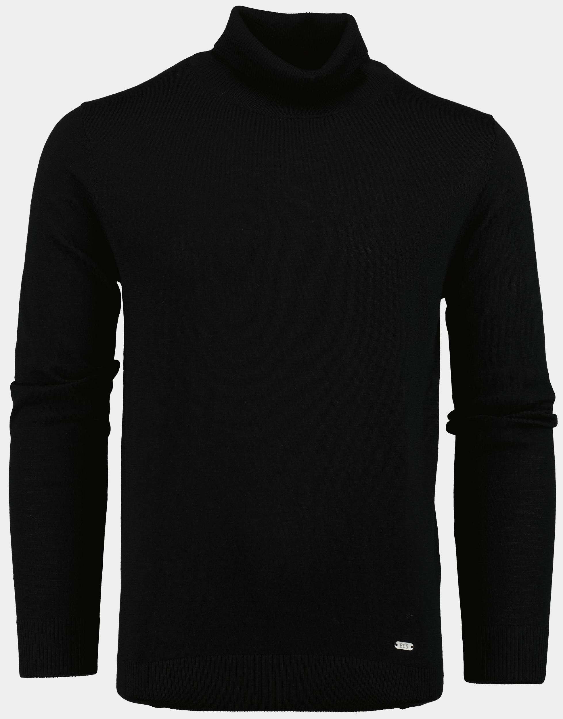 Bos Coltrui Zwart Niels Rollneck Pullover 24305NI13BO/990 black