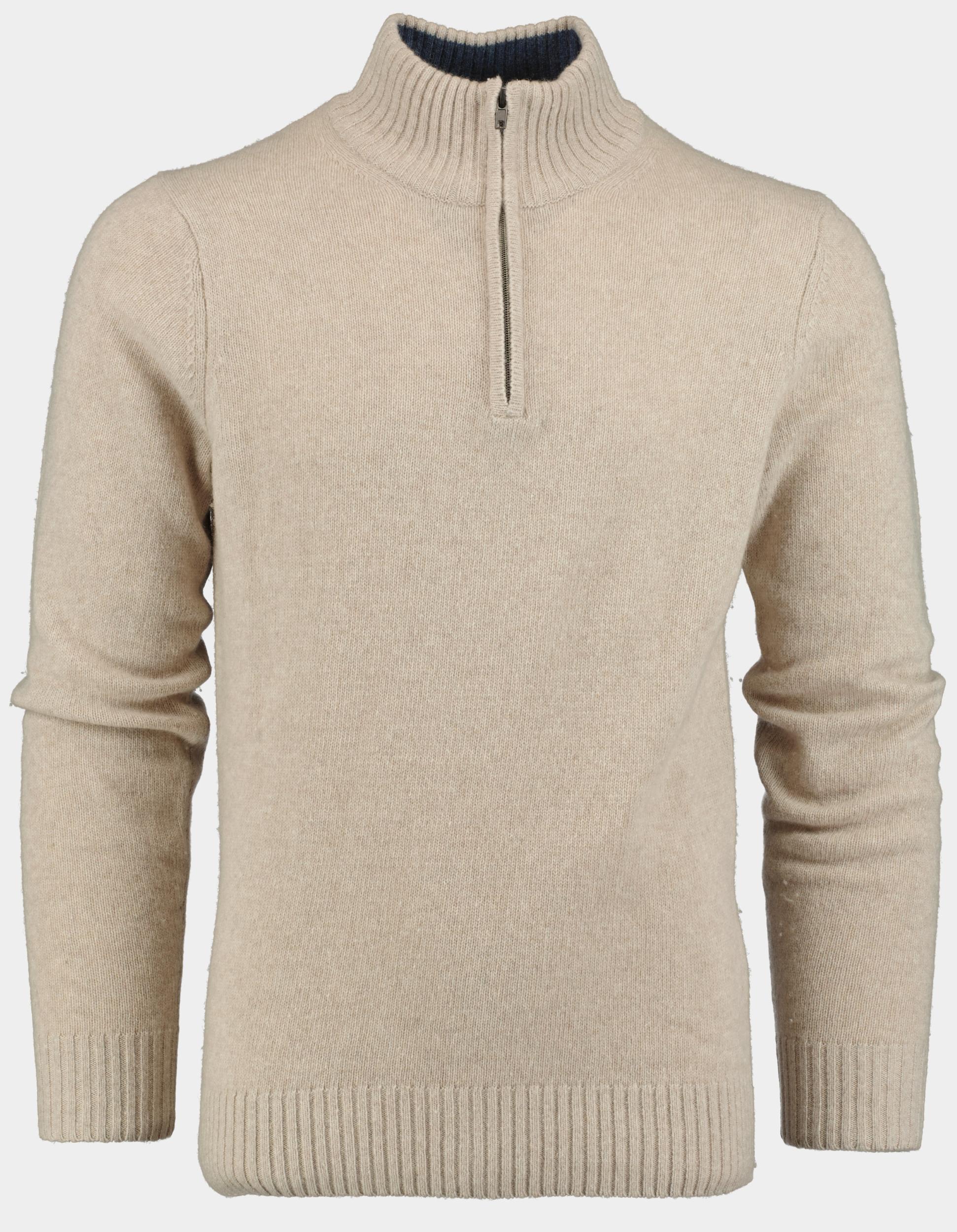 Bos Pullover Beige Lambswool half zip 1151224/633