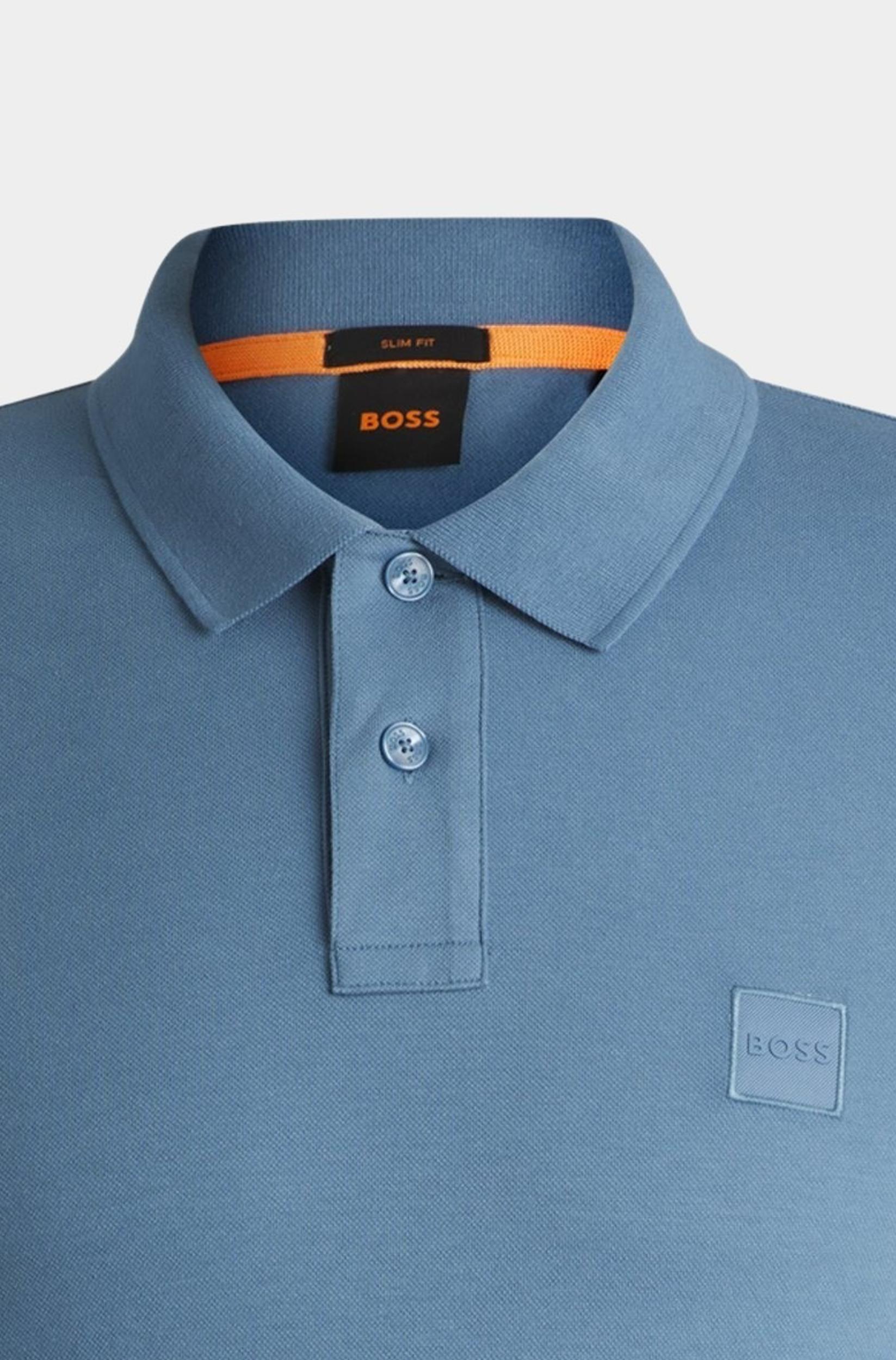 BOSS Orange Polo lange mouw Blauw Passerby 10256683 01 50507704/459