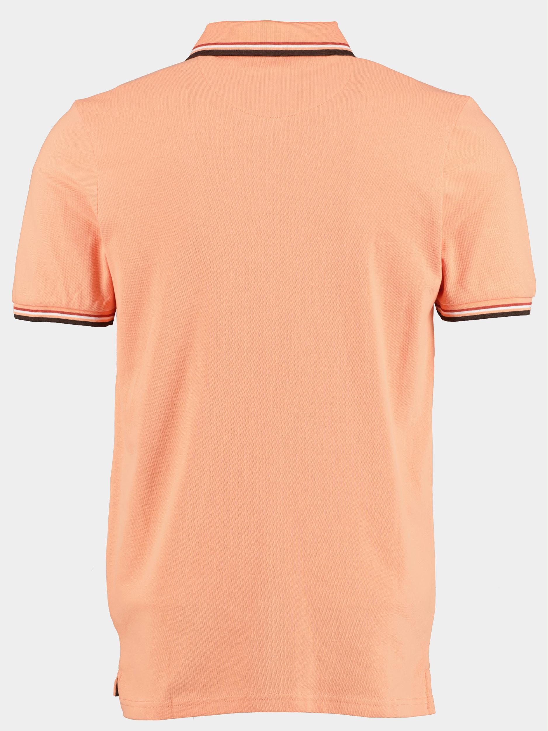 Bos Polo korte mouw Oranje Jesse Polo Contrast Collar 23108JE24BO/750 salmon