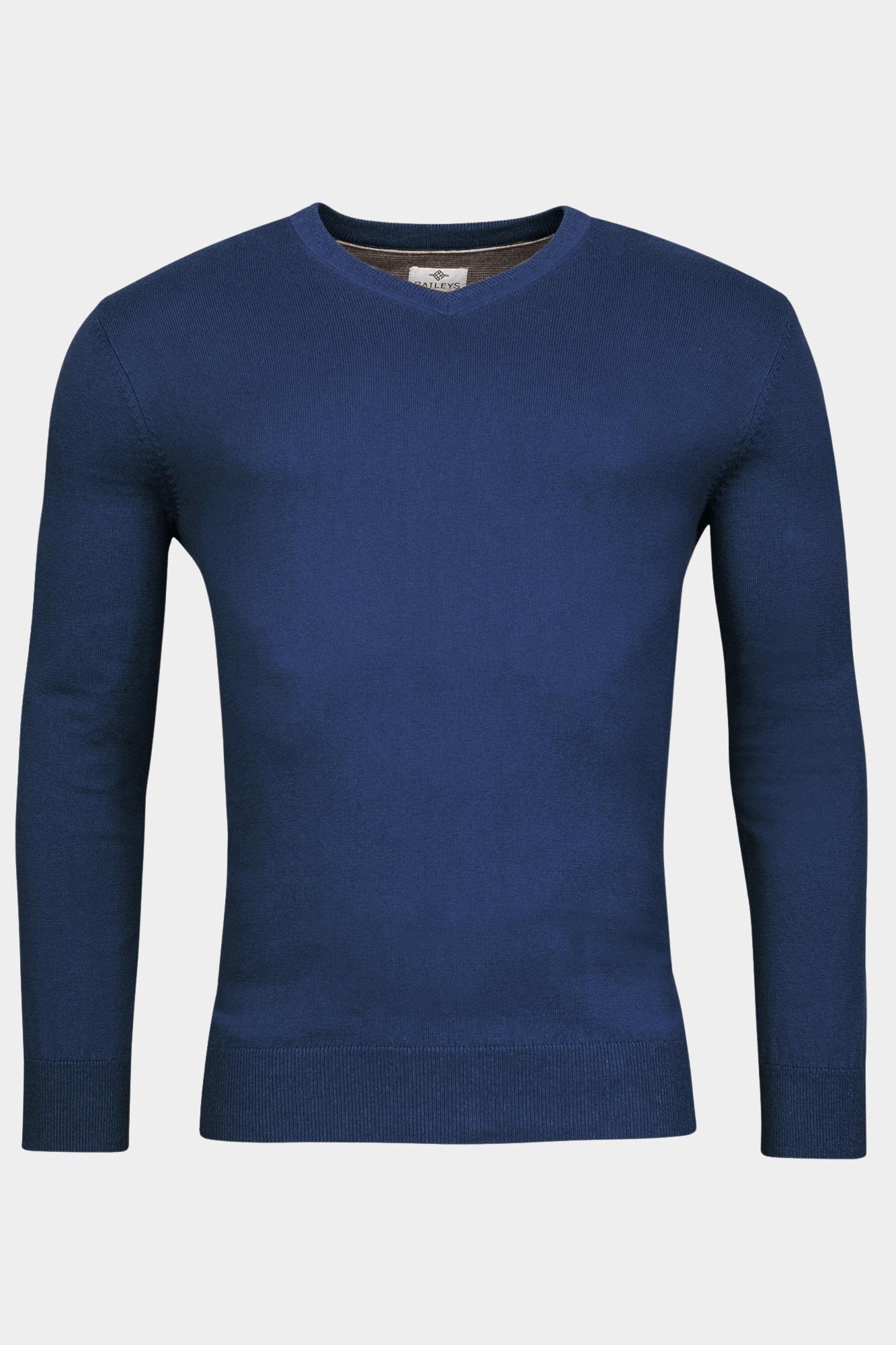 Baileys Pullover Blauw V-Neck Pullover  12gg single 320081/646