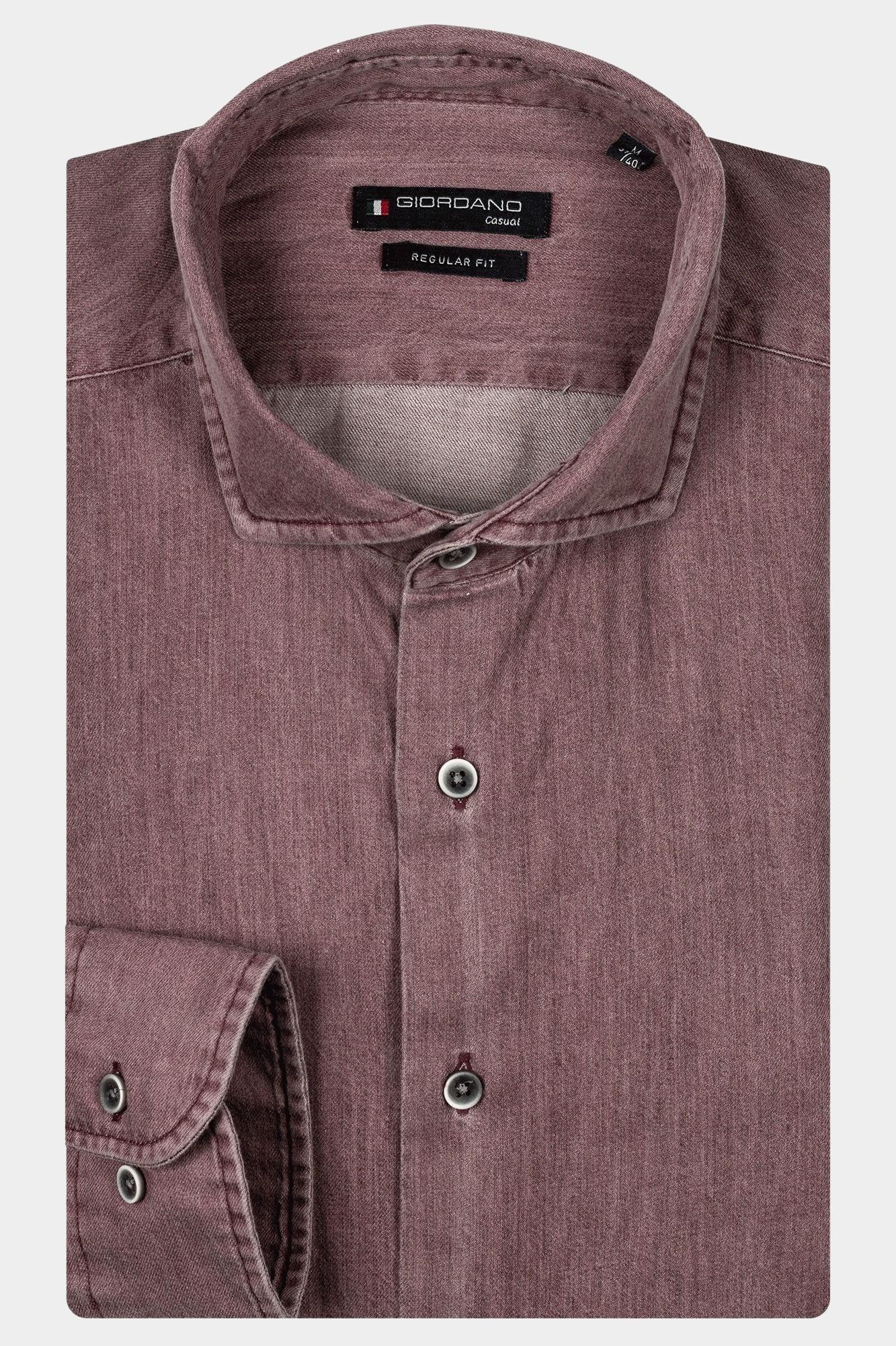 Giordano Casual hemd lange mouw Rood Row, LS Cutaway Colourful Twi 427007/36