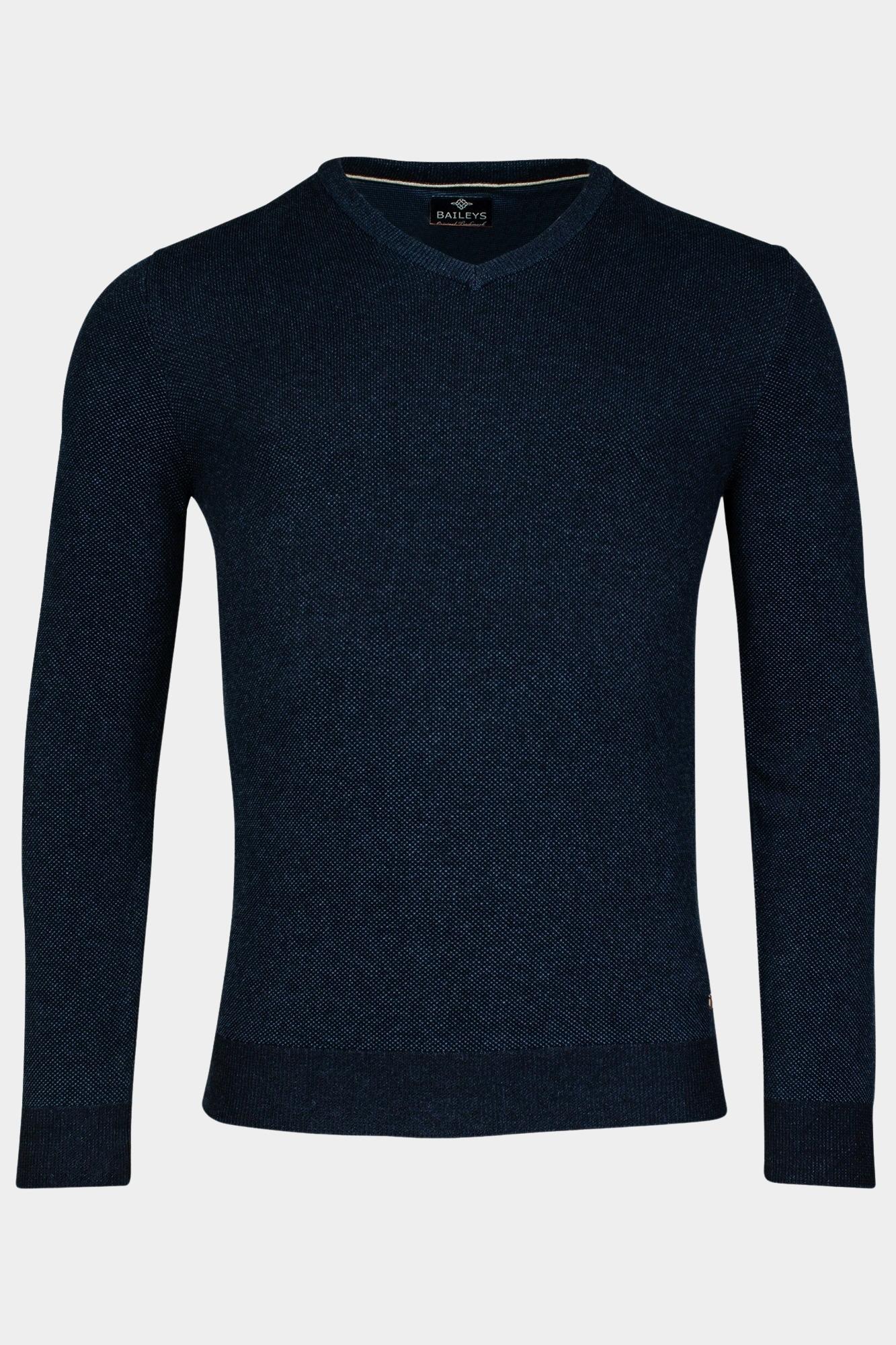 Baileys Pullover Blauw V-Neck Pullover  12gg, Plated 328110/60