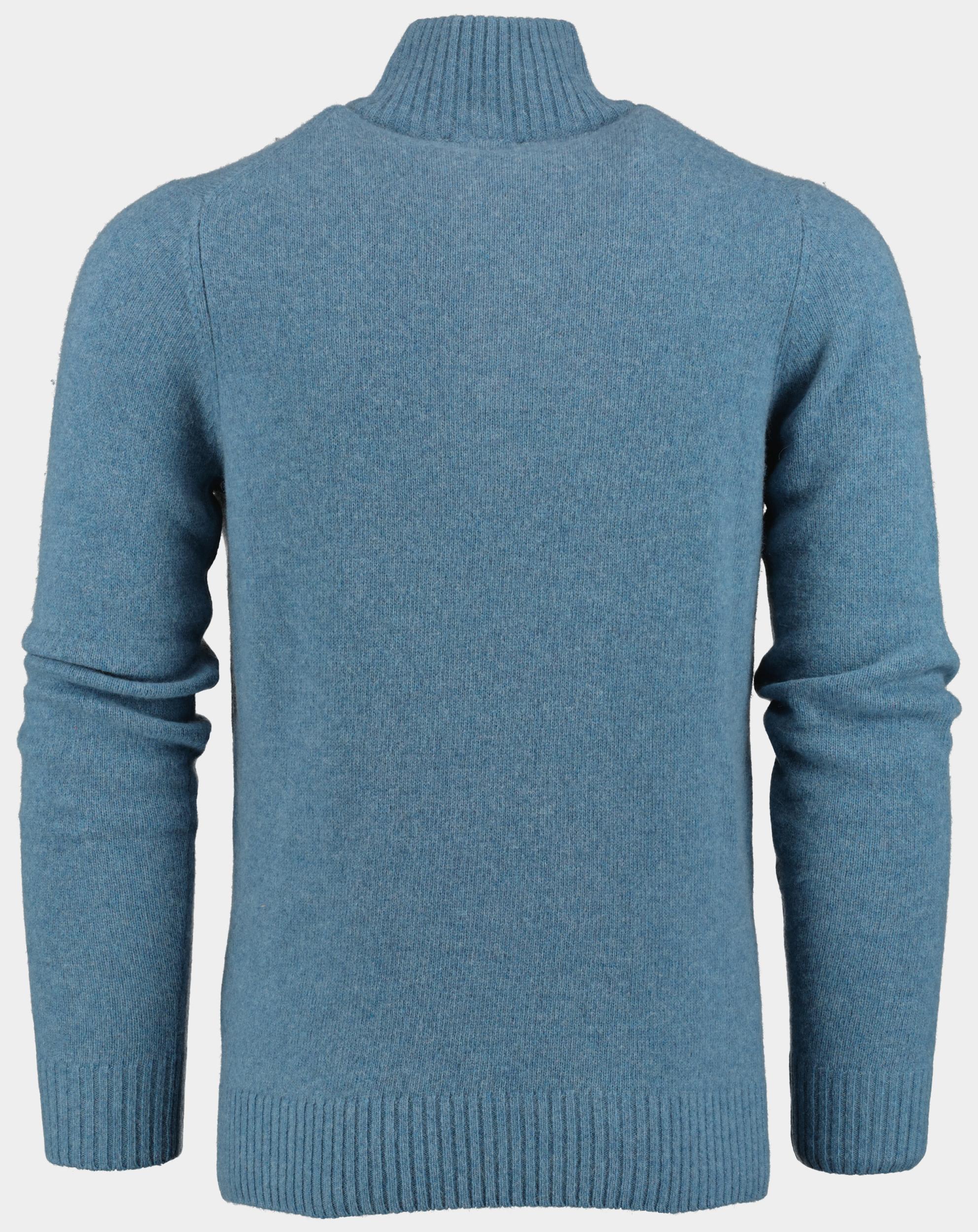 Bos Pullover Blauw Lambswool half zip 1151224/304