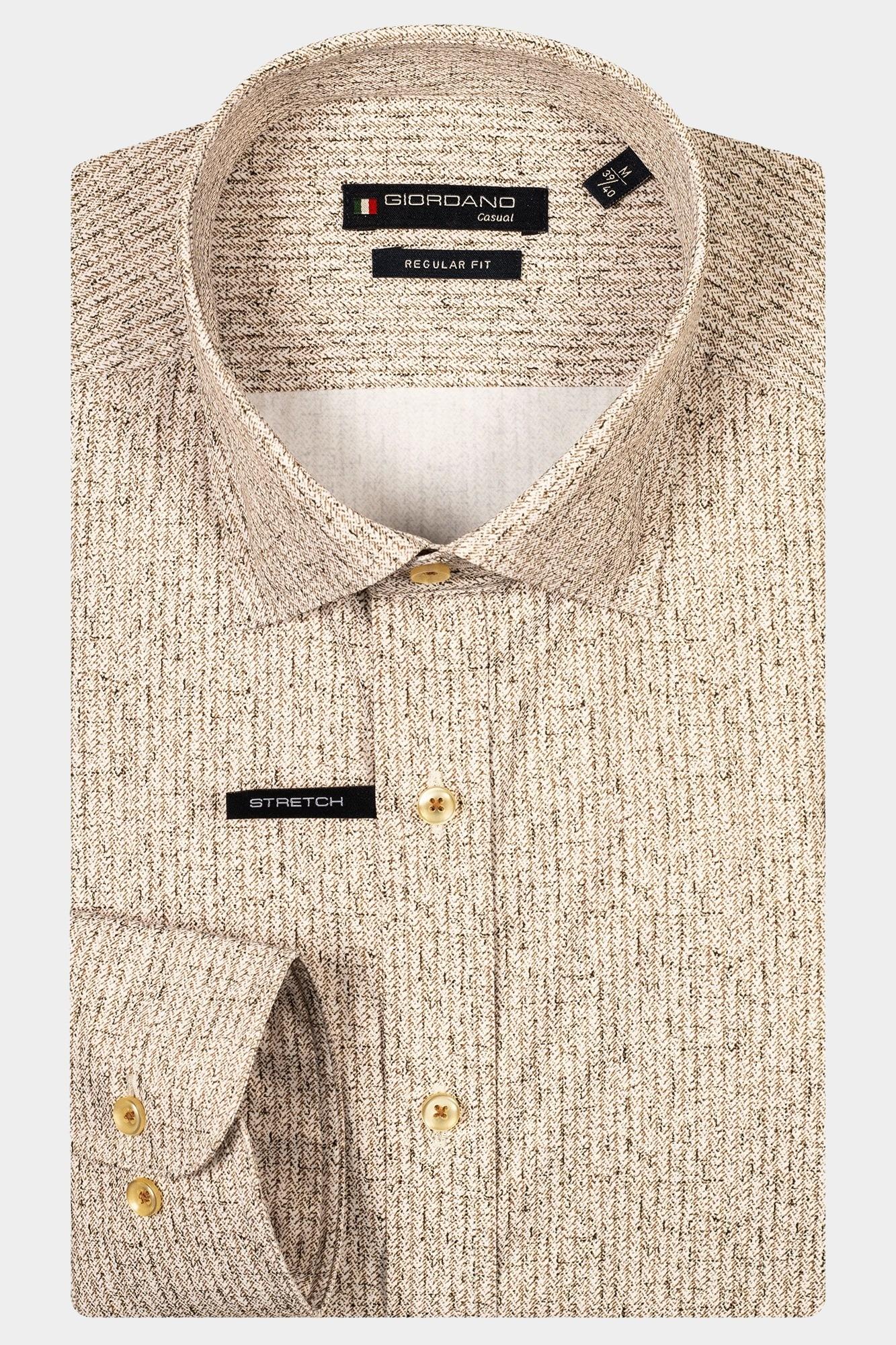 Giordano Casual hemd lange mouw Bruin Ivy, LS Button Down Dynamic F 427009/80