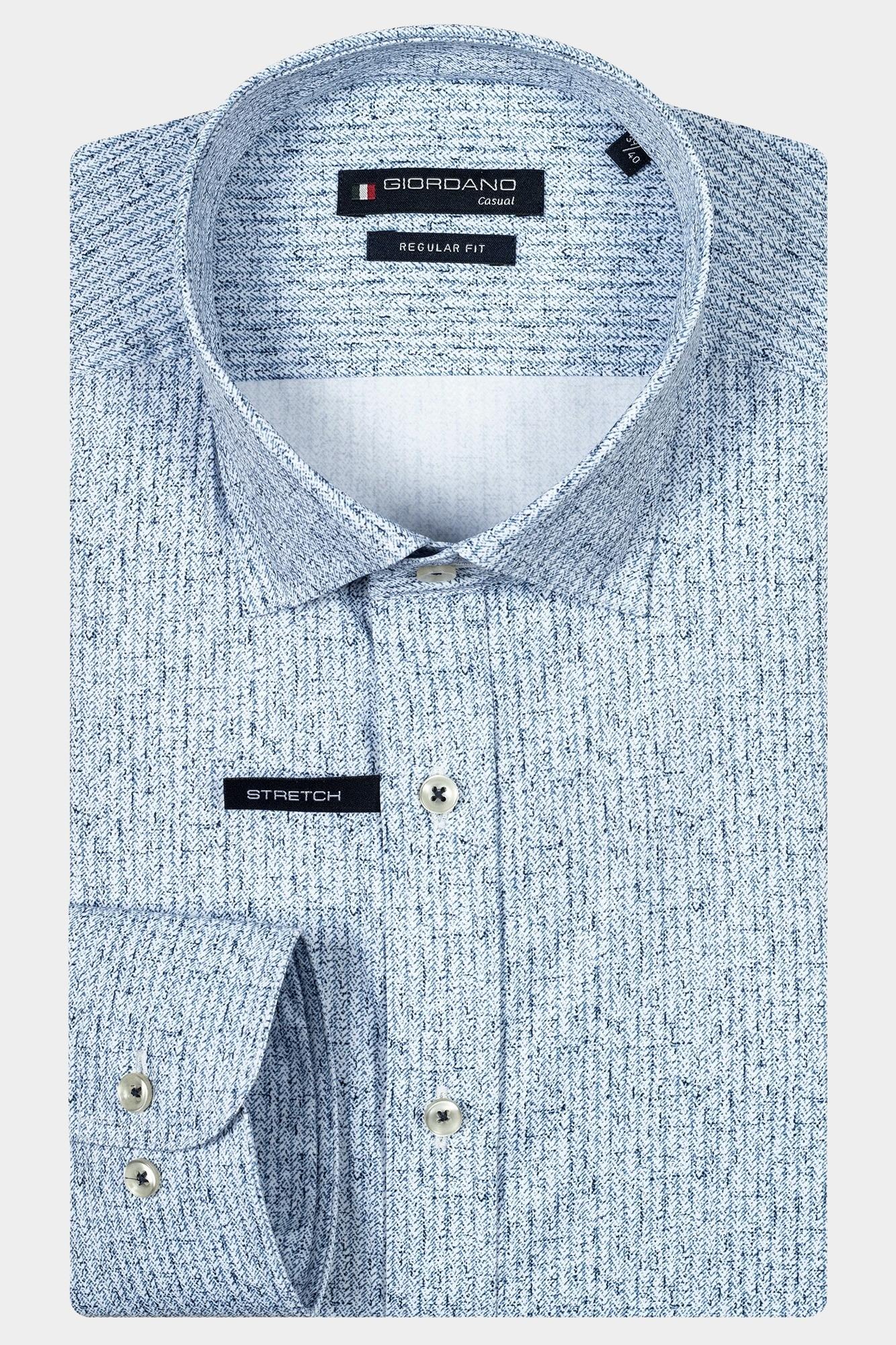 Giordano Casual hemd lange mouw Blauw Ivy, LS Button Down Dynamic F 427009/60