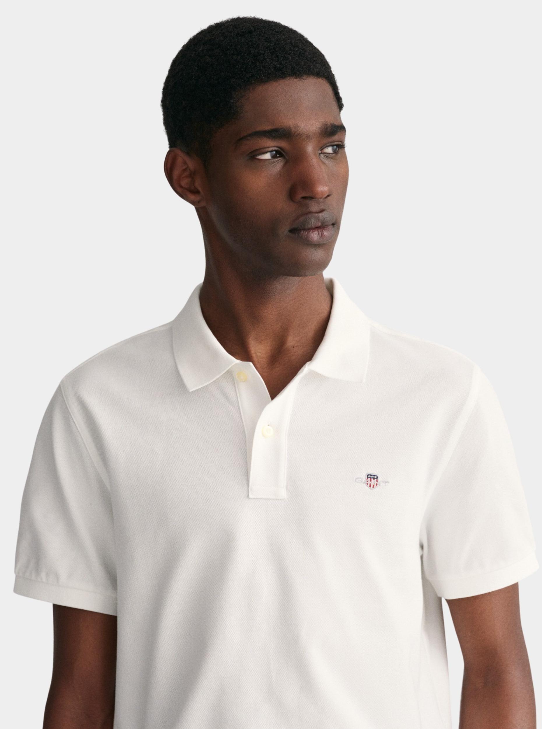 Gant Polo korte mouw Wit Reg Shield SS Pique Polo 2210/110