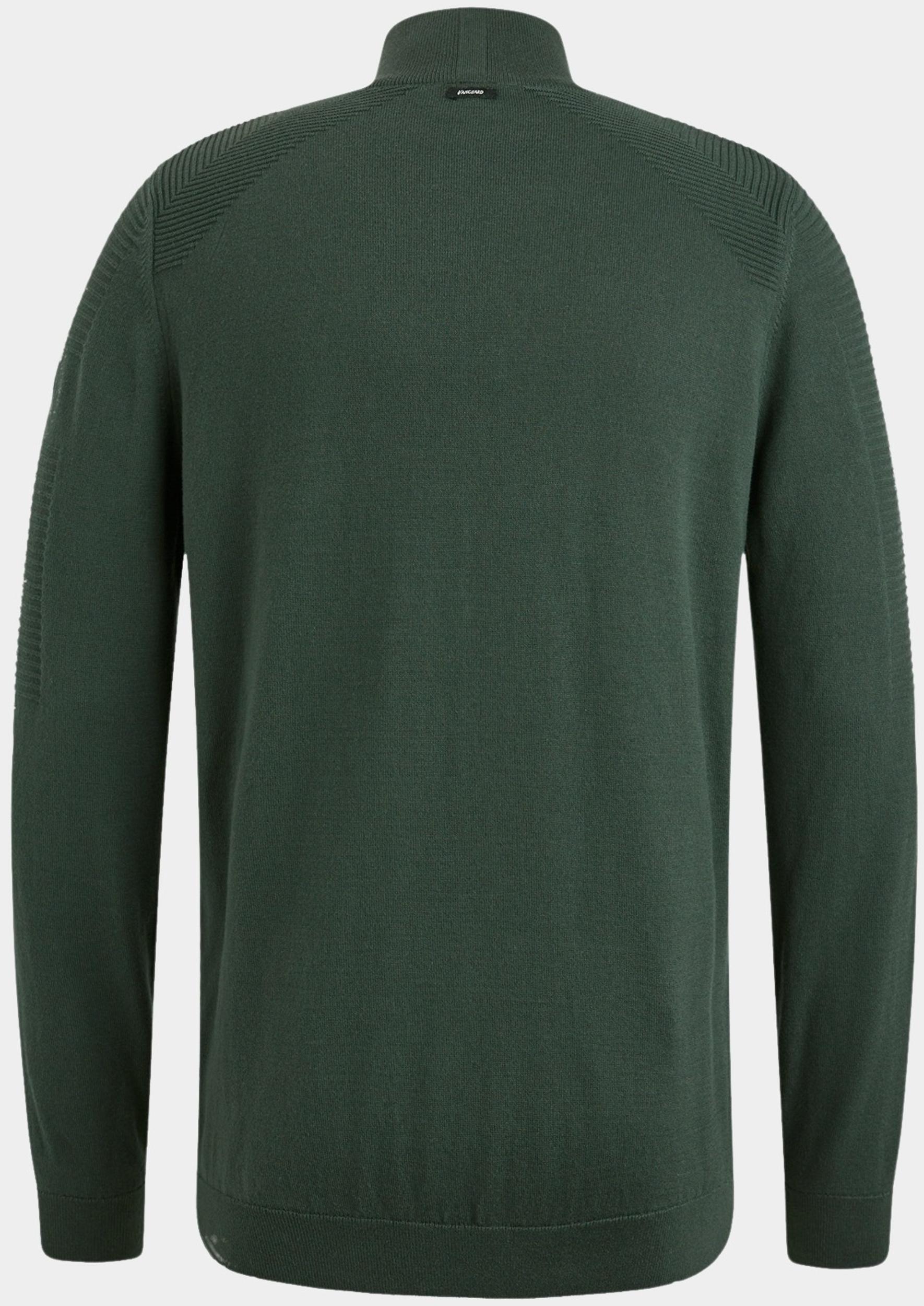 Vanguard Pullover Groen Half zip collar cotton struct VKW2408308/6152