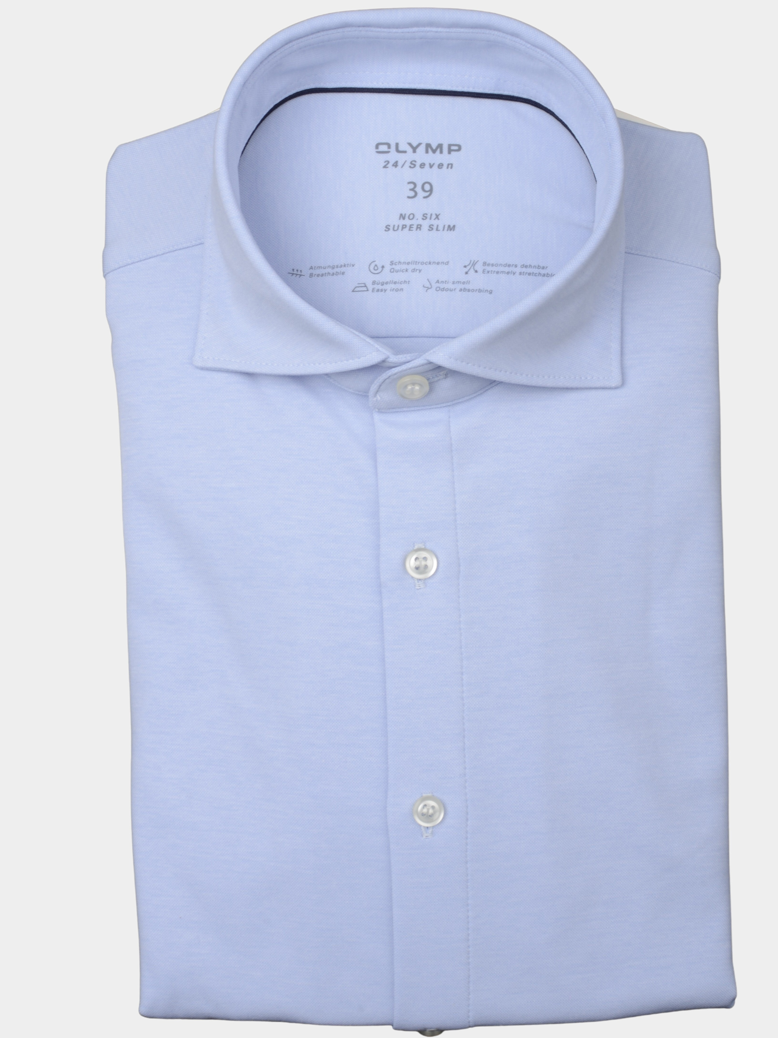 22% Olymp Business Hemd Lange Mouw Blauw Slim Fit Jersey Shirt 250284/11 Bos Men Shop