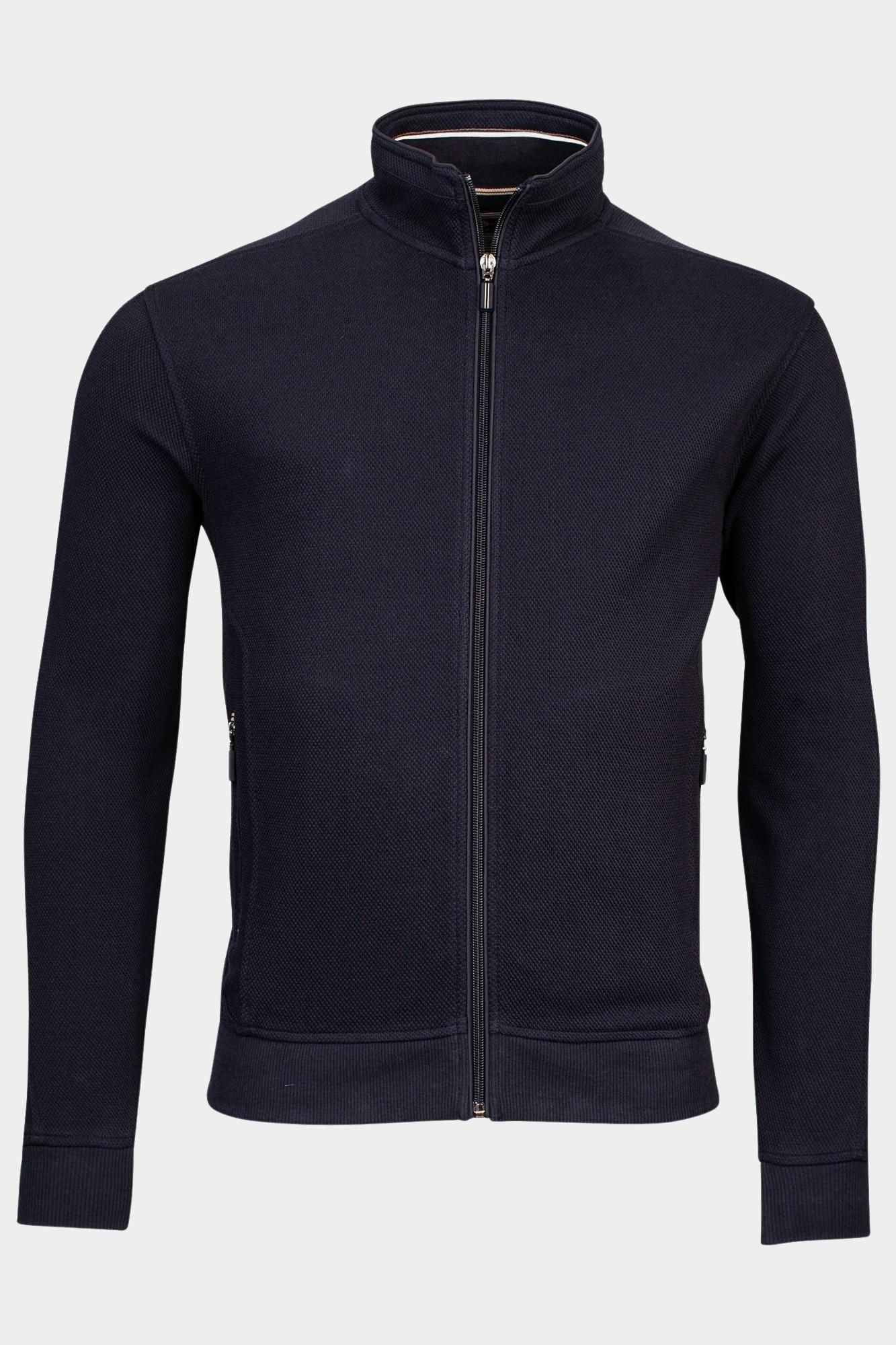 Baileys Vest Blauw Sweat Cardigan Zip Honeycomb 322281/60