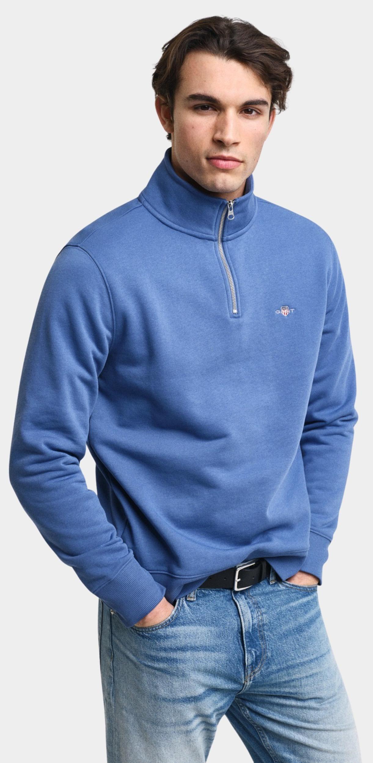 Gant Sweater Blauw Shield half zip sweat 2008005/442