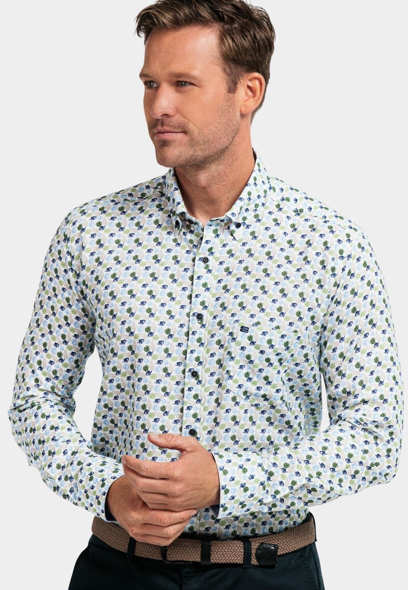 Giordano Casual hemd lange mouw Groen Ivy, LS Button Down Autumn Pr 427014/70