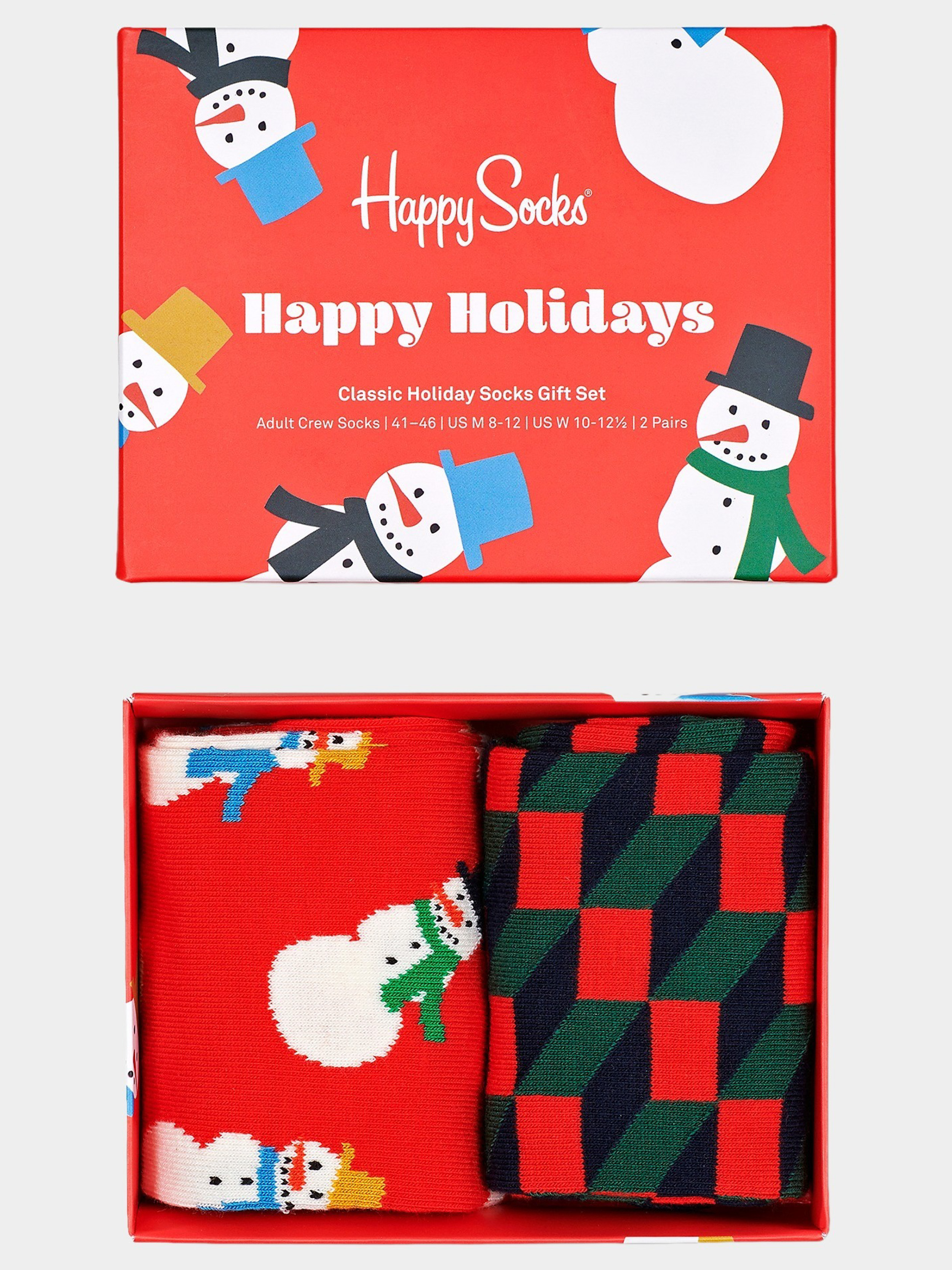 Happy Socks Sokken Rood 2-Pack Snowman Sokken Gift Set XSNO02/4300