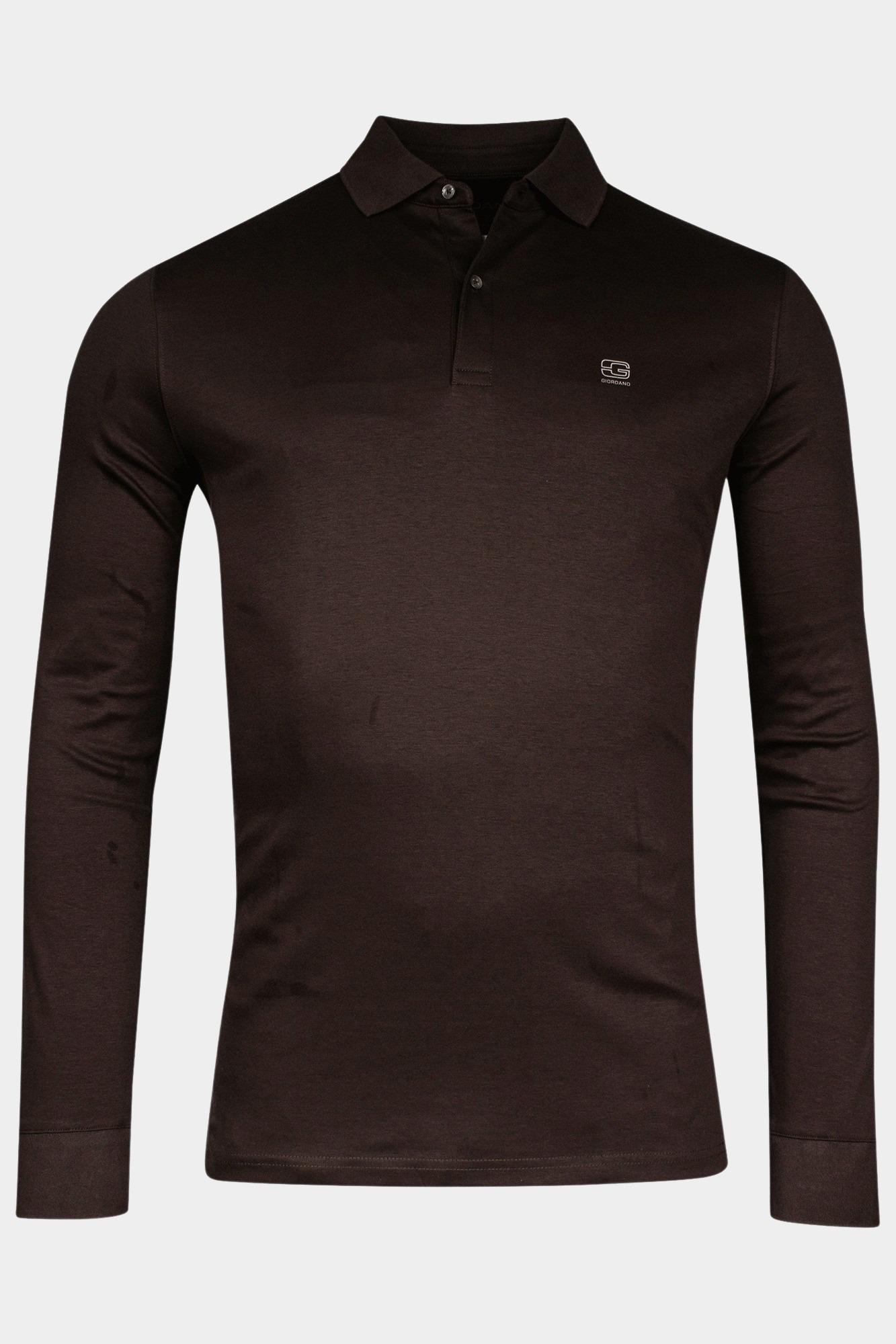 Giordano Polo lange mouw Bruin Landro Polo LS Liquid Cotton 427578/80