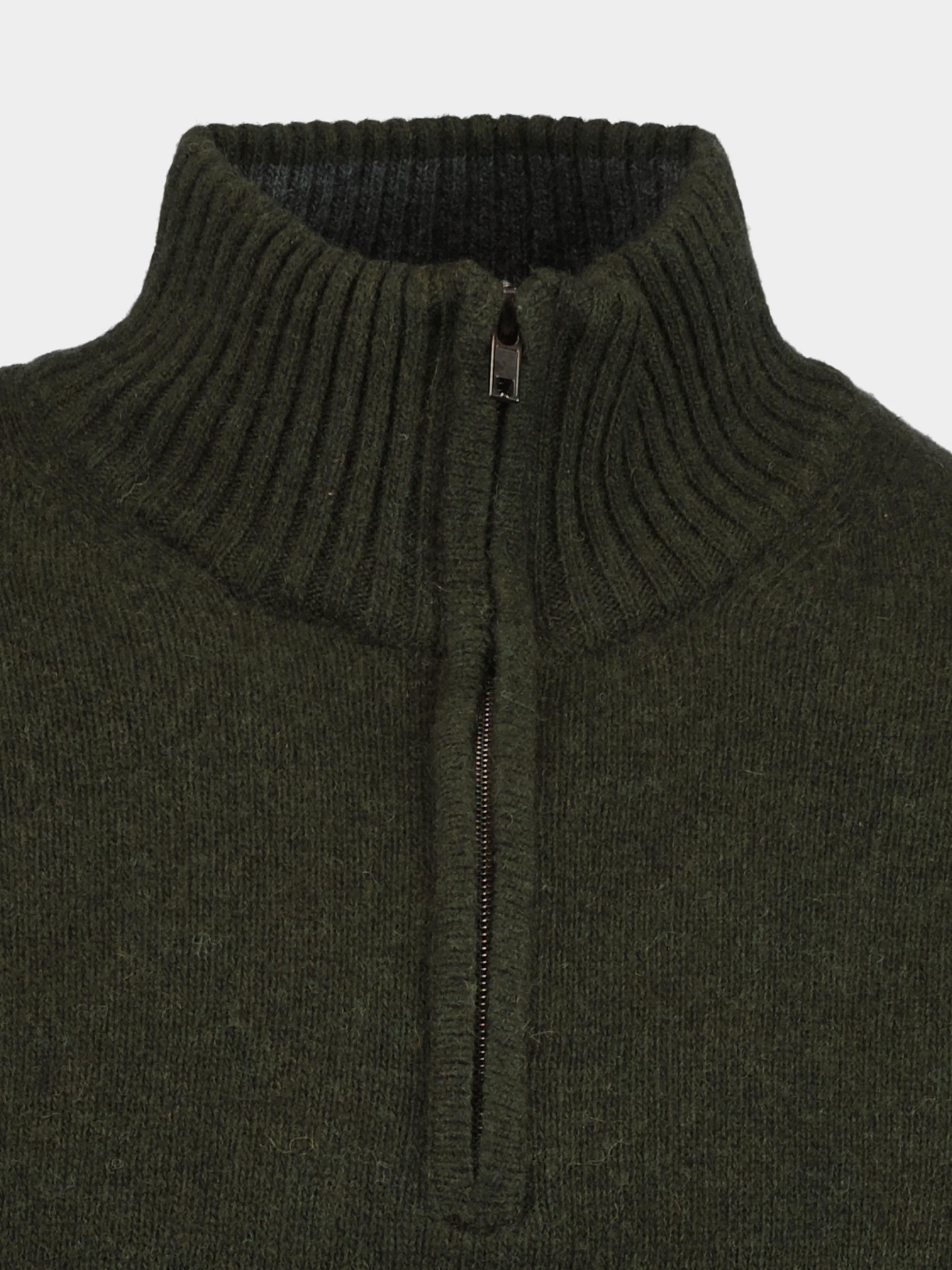 Bos Pullover Groen Lambswool half zip 1151224/396