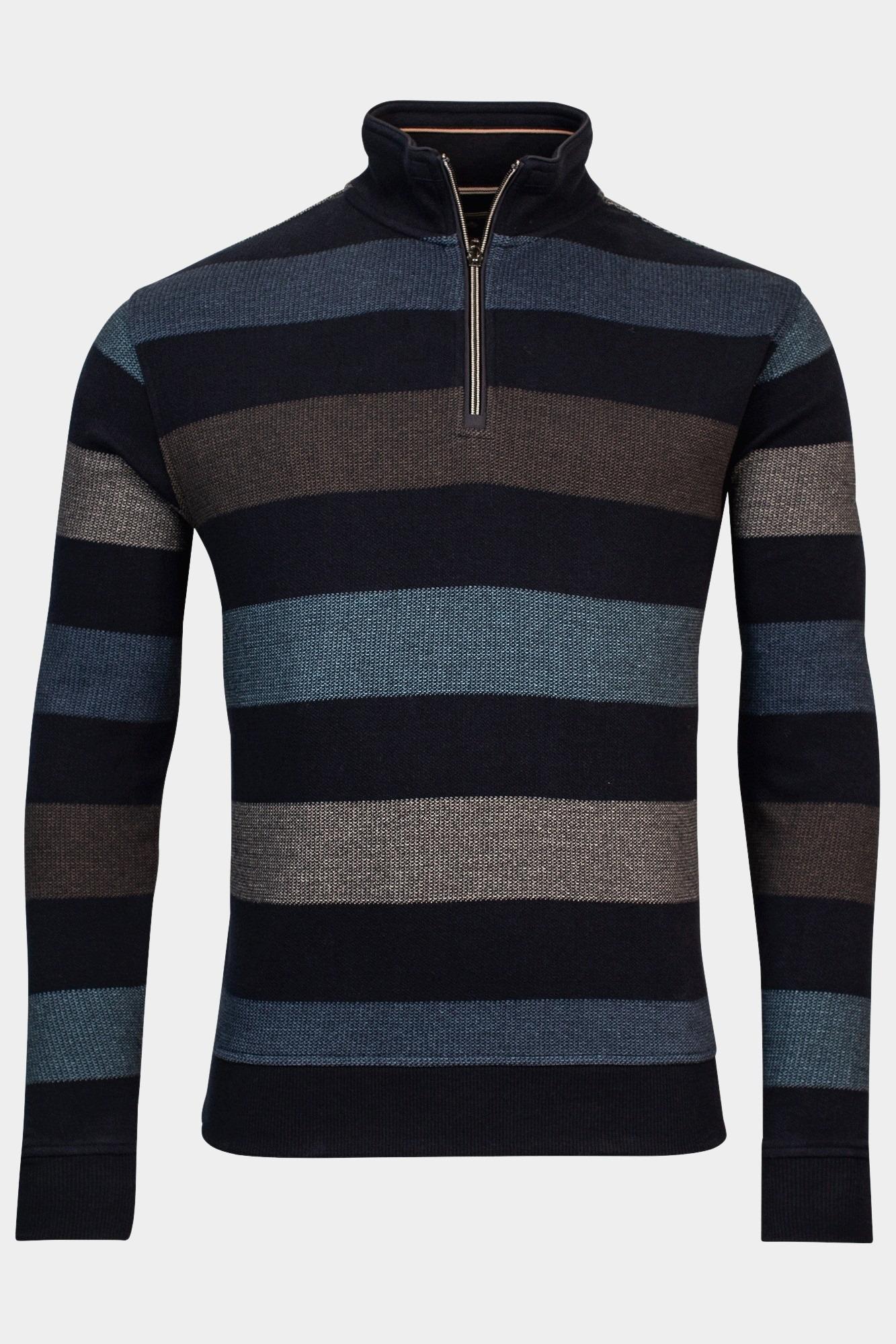 Baileys Half Zip Blauw Sweatshirt 1/2 zip  Jacquard 323197/65