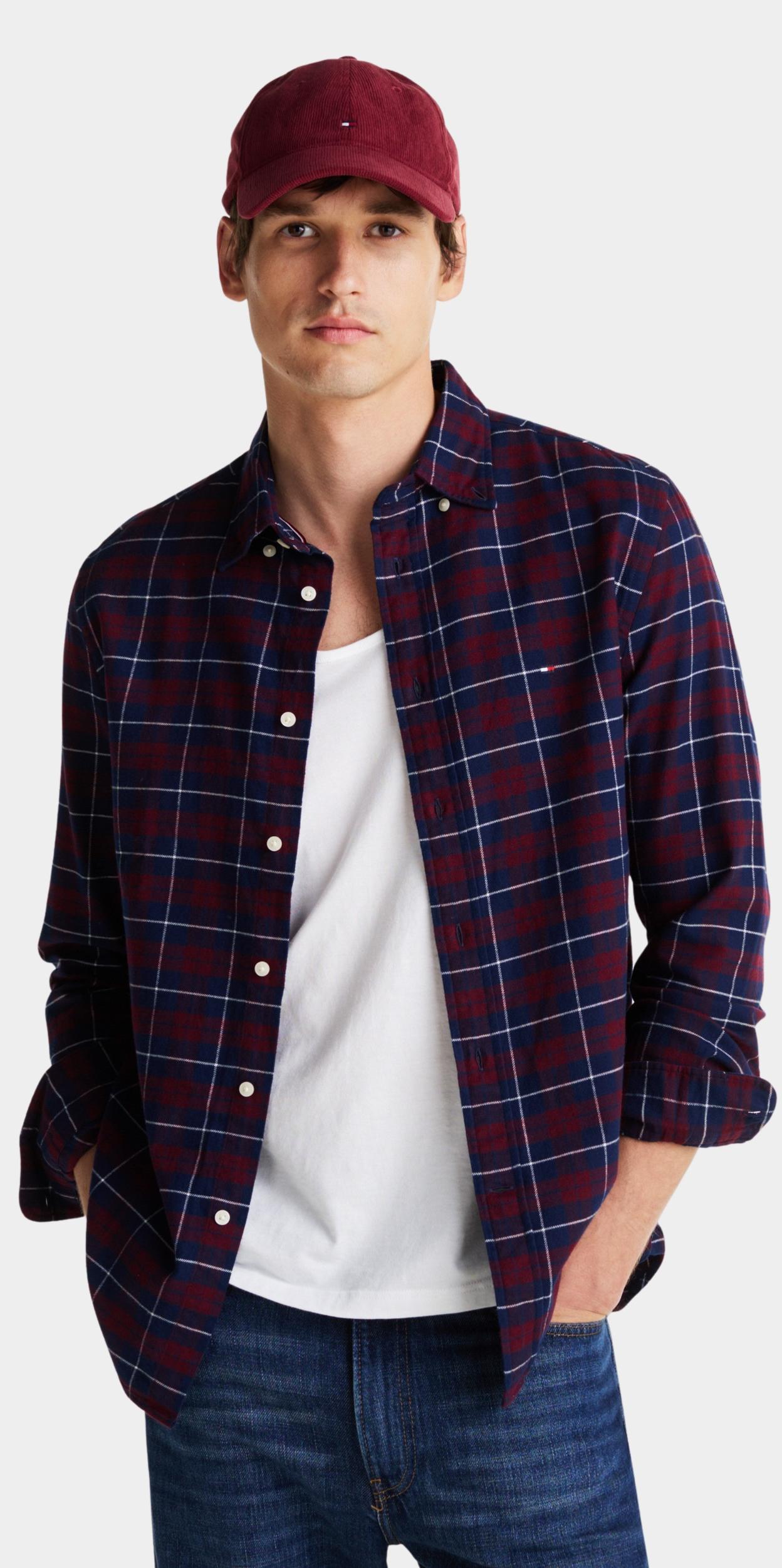 Tommy Hilfiger Casual hemd lange mouw Rood Brushed Easy Check RF Shirt MW0MW37207/0QJ