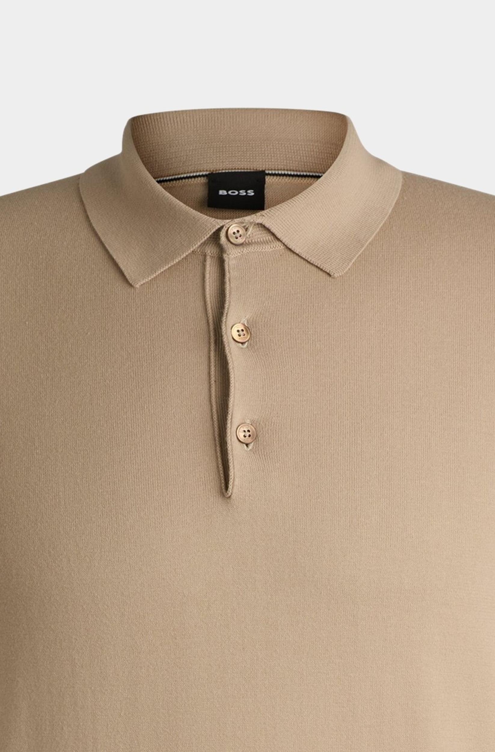 BOSS Black Polo lange mouw Beige Gemello-P 10255177 01 50506025/275