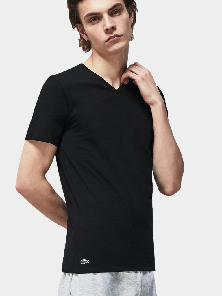 Lacoste T-shirt Zwart Ondershirt zwart Slim fit TH3374/031