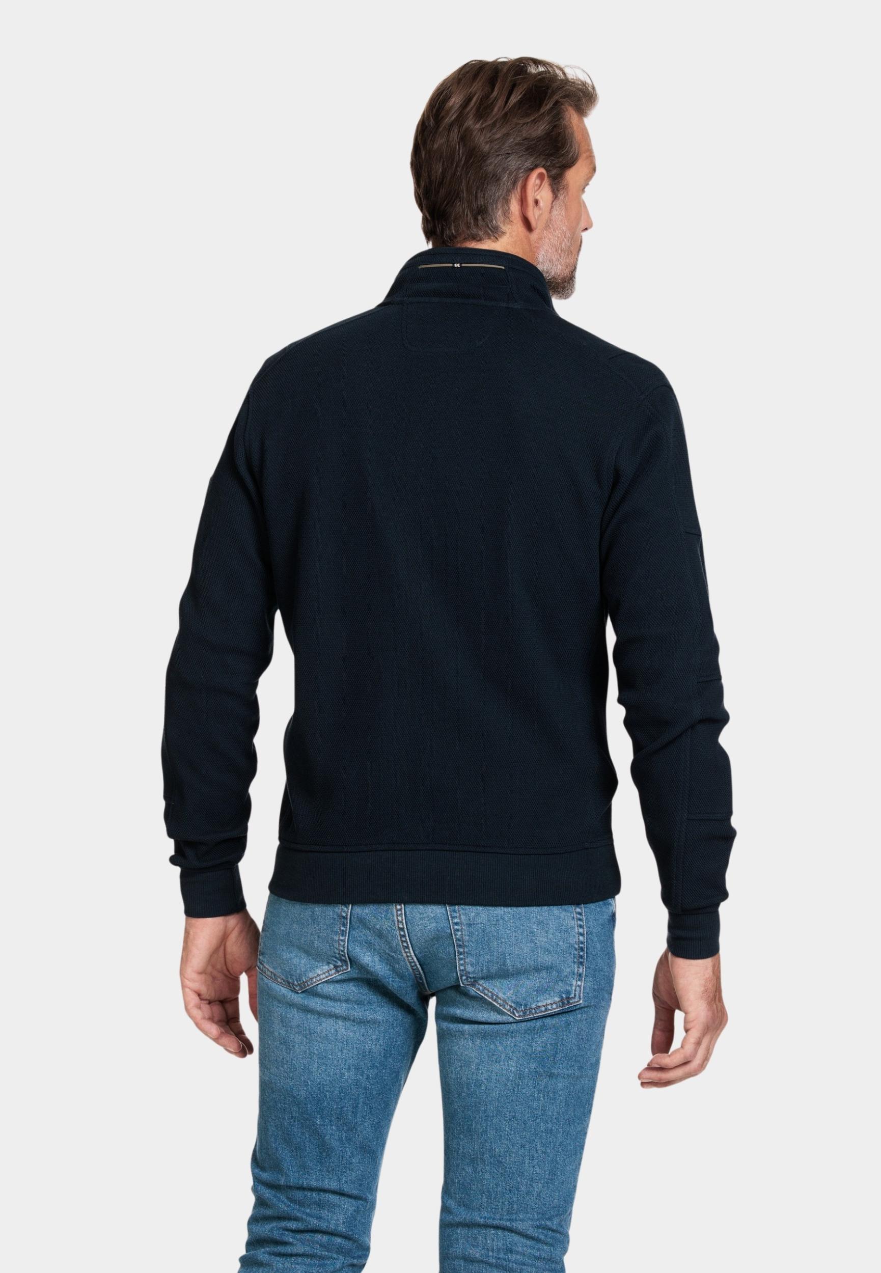 Baileys Vest Blauw Sweat Cardigan Zip Honeycomb 322281/60