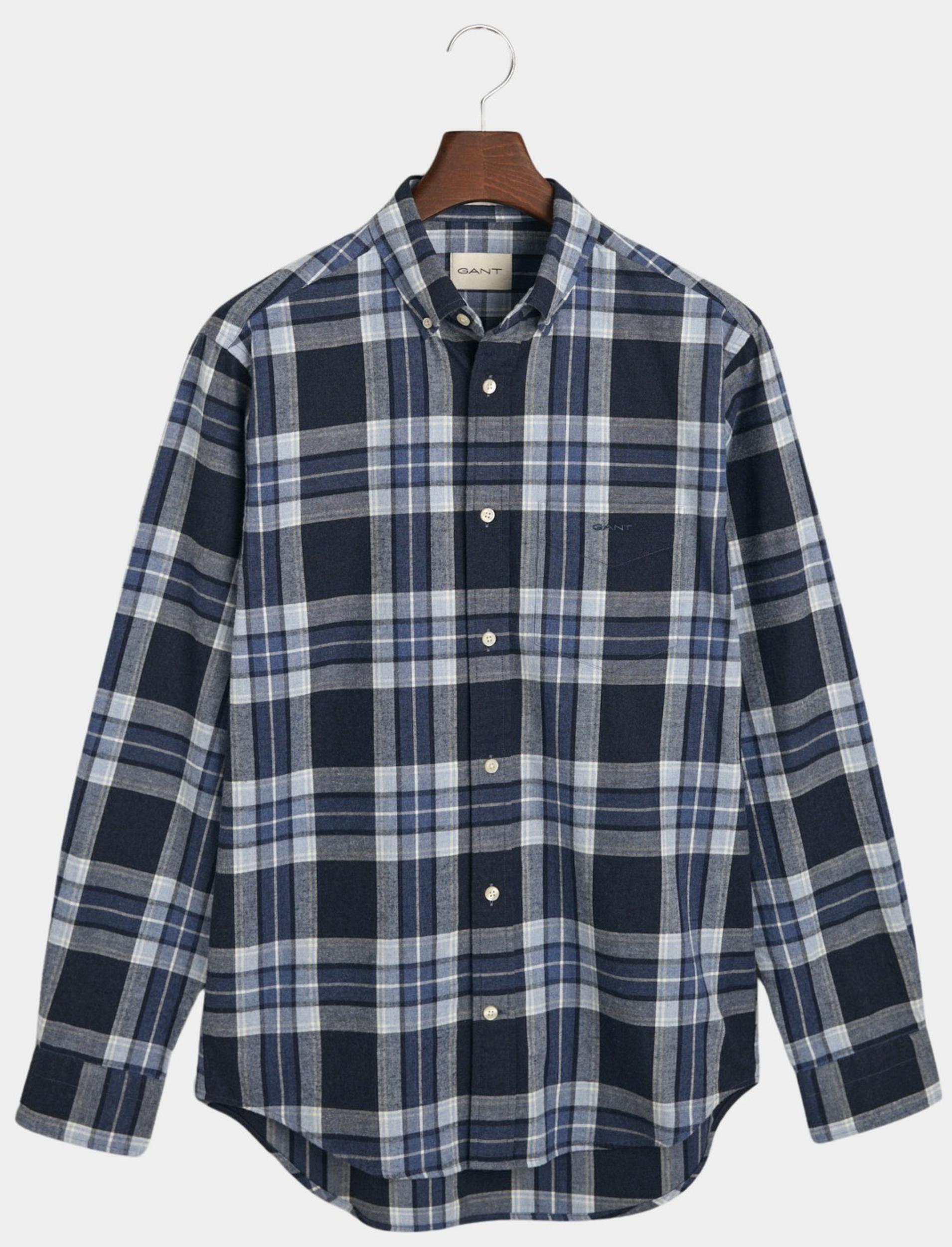 Gant Casual hemd lange mouw Blauw Tartan Melange Check Shirt 3240198/433