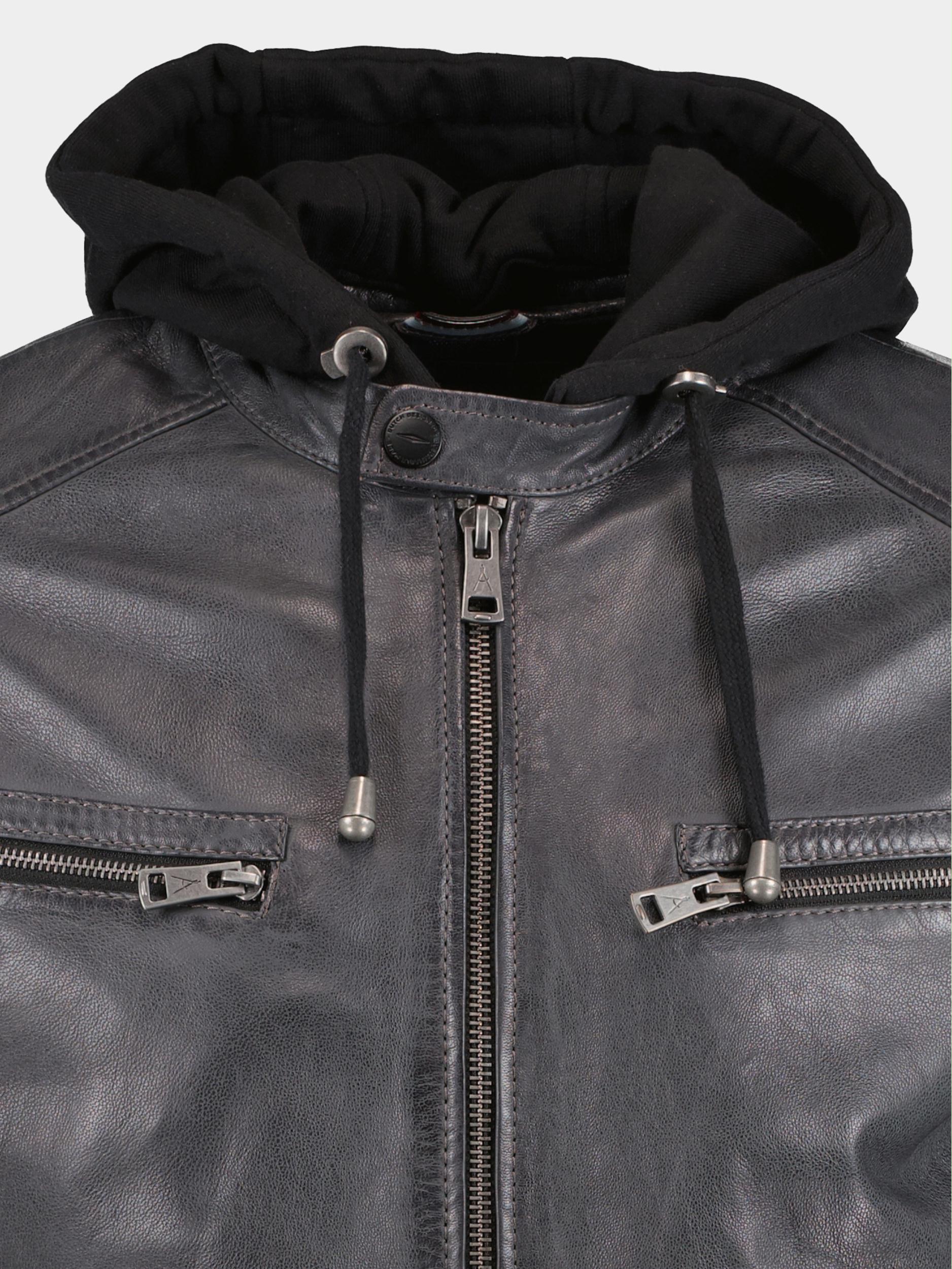 Donders 1860 Lederen jack Grijs Leather Jacket 52300/980