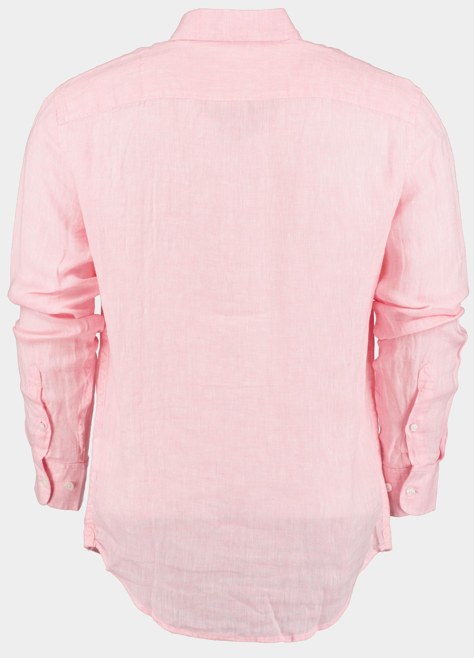 Blue Coast Casual hemd lange mouw Roze 100% Linnen MOB118 Uni/20 rosa