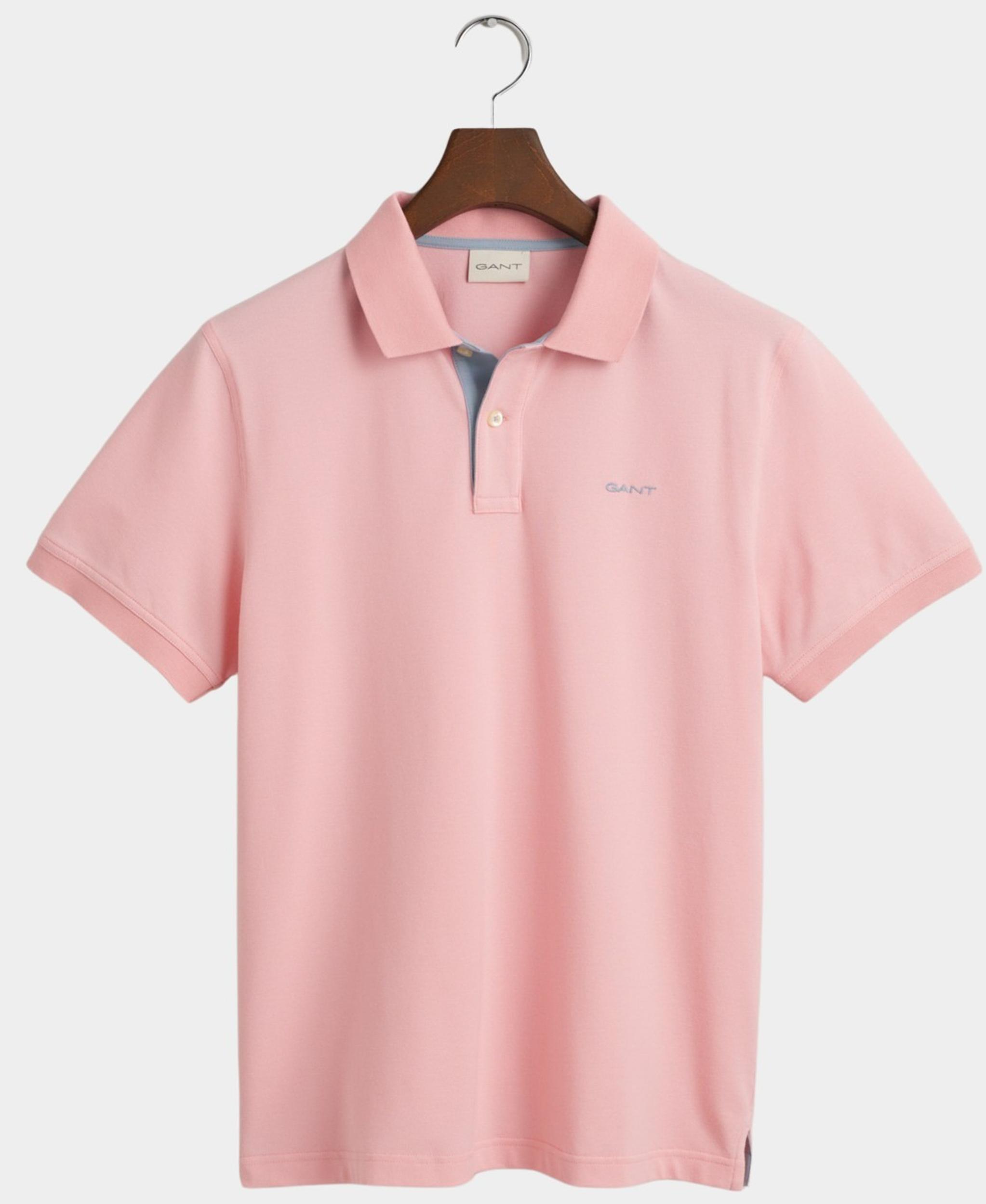 Gant Polo korte mouw Roze Contrast Pique SS Rugger 2062026/671