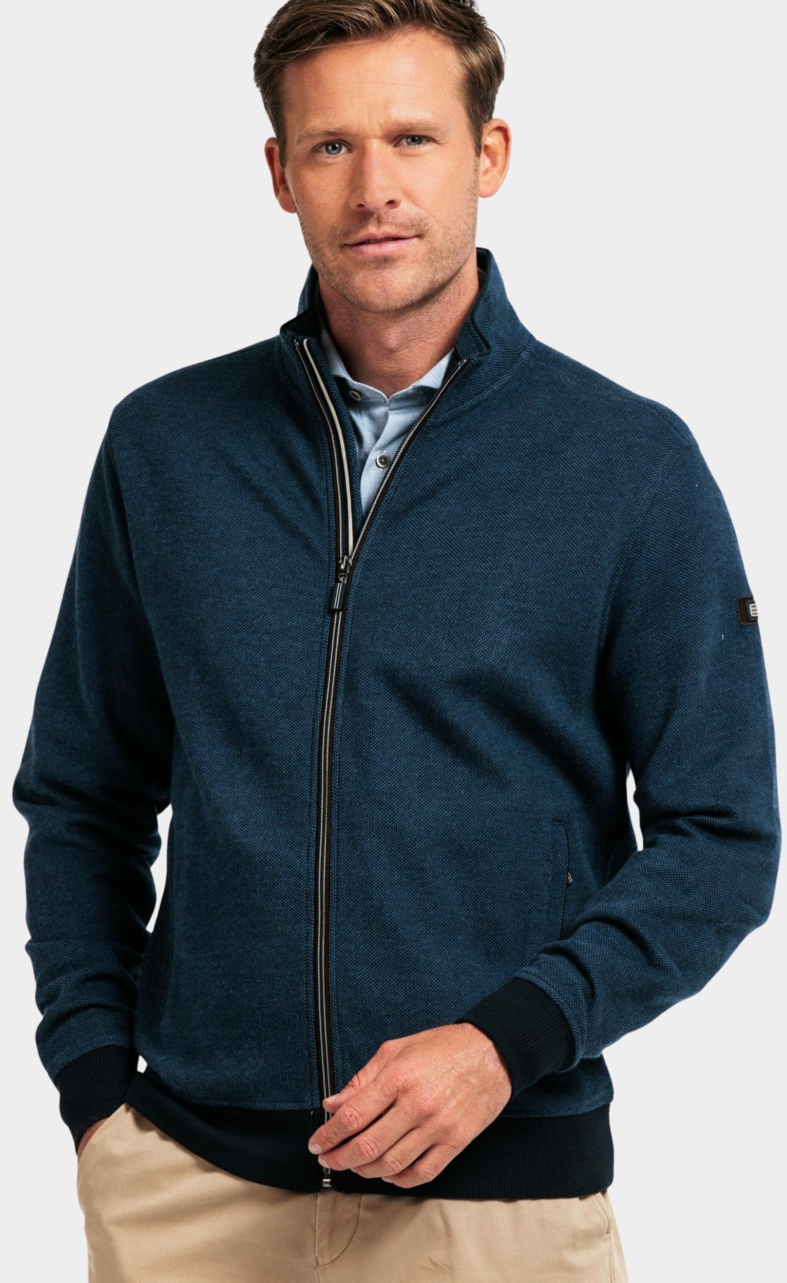 Baileys Vest Blauw Sweat Cardigan Zip 422211/65