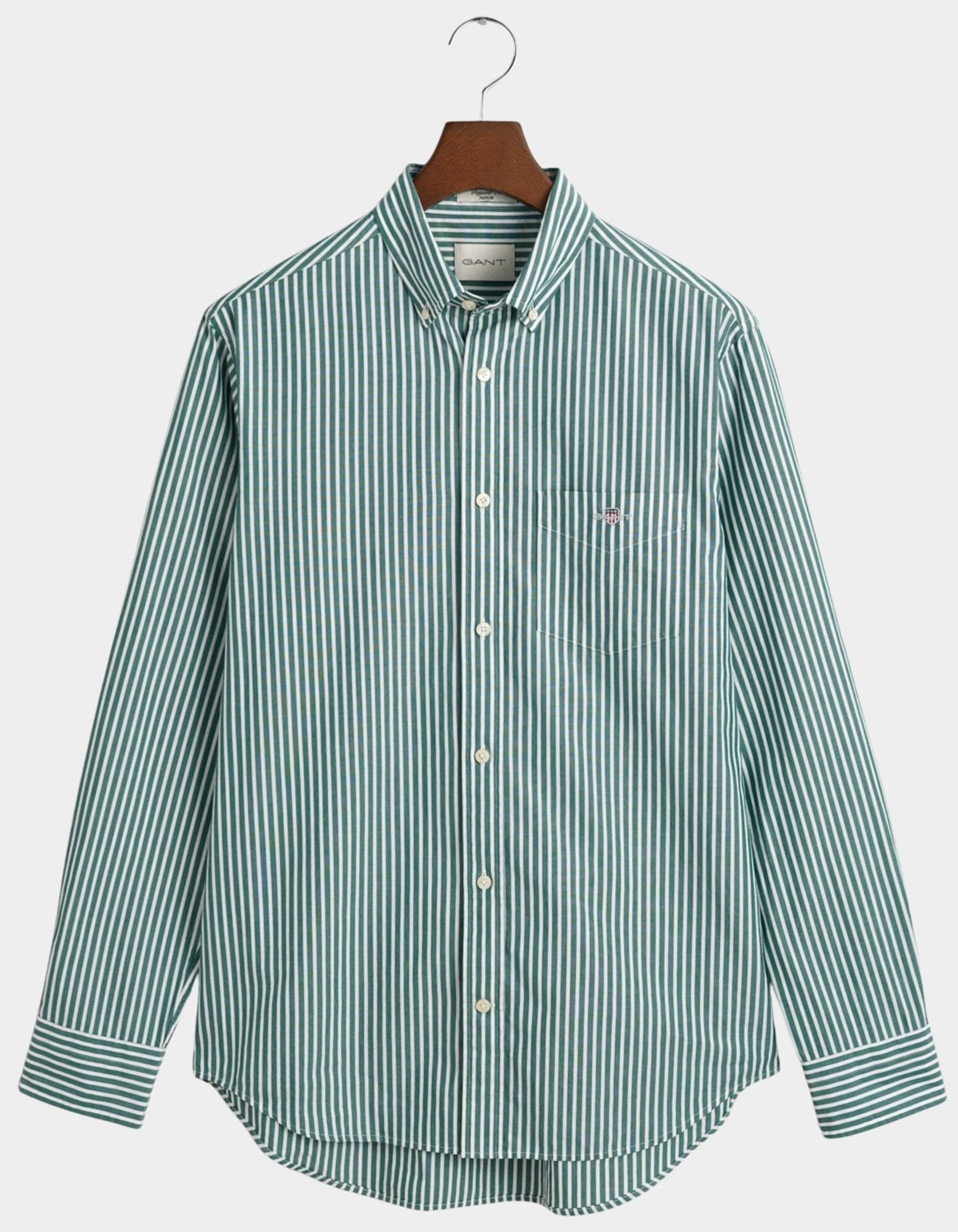 Gant Casual hemd lange mouw Groen REG CLASSIC POPLIN STRIPE SHI 3000130/373