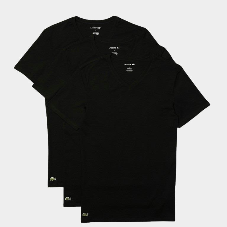 Lacoste T-shirt Zwart Ondershirt zwart Slim fit TH3374/031
