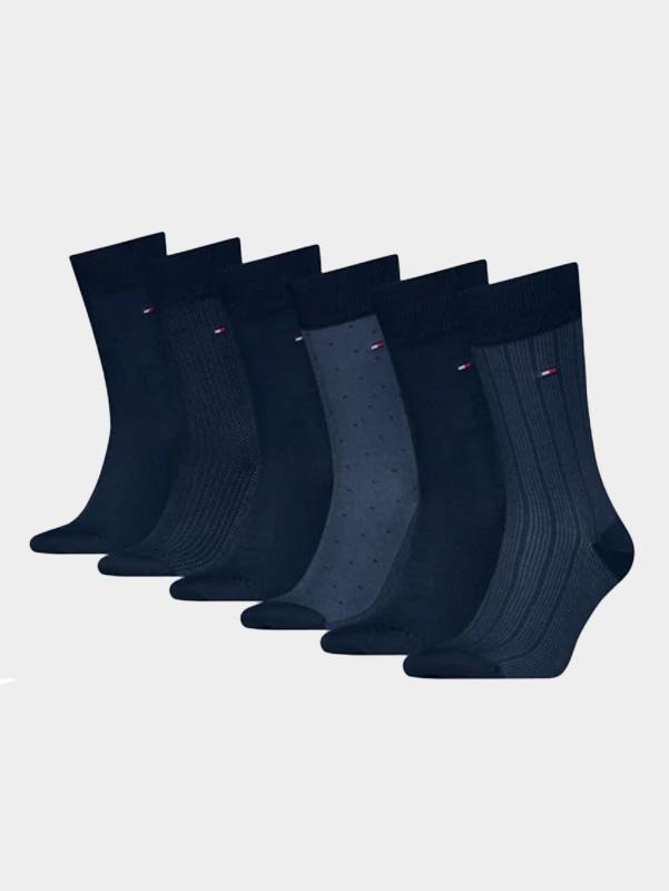 Tommy Hilfiger Cadeaubox Sokken Blauw TH Men Sock 6p Tin Giftbox 701229781/001